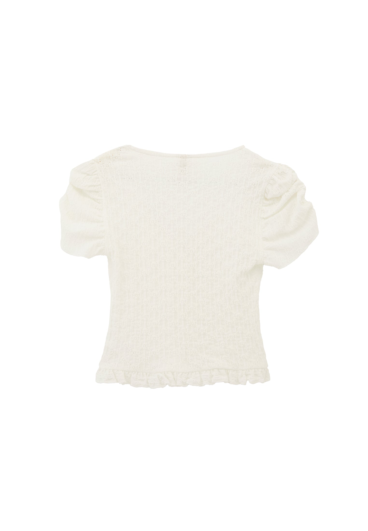 V Neck Short Sleeve Blouse - ICE MILK