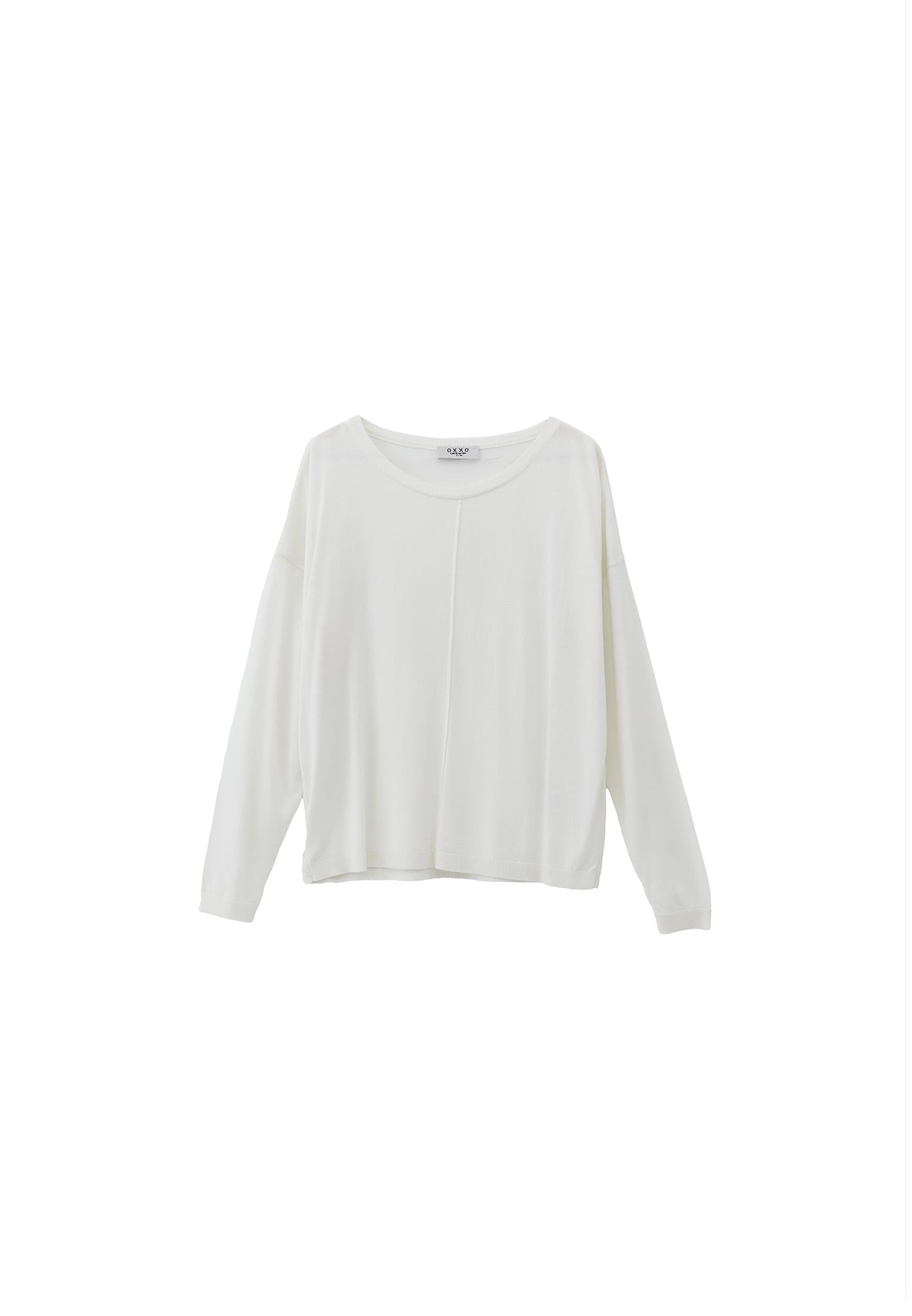 Knitted Boat Neck Sweater - ICE MILK