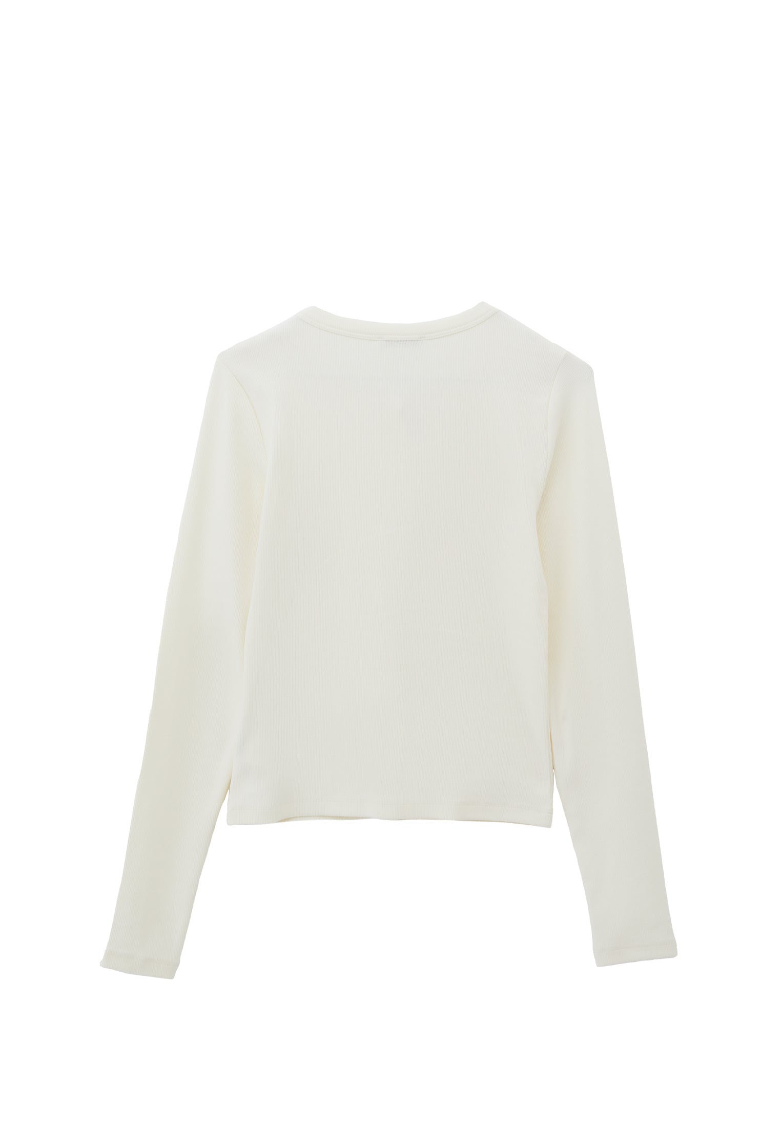Long Sleeve Crew Neck Bodycon T-Shirt - ICE MILK
