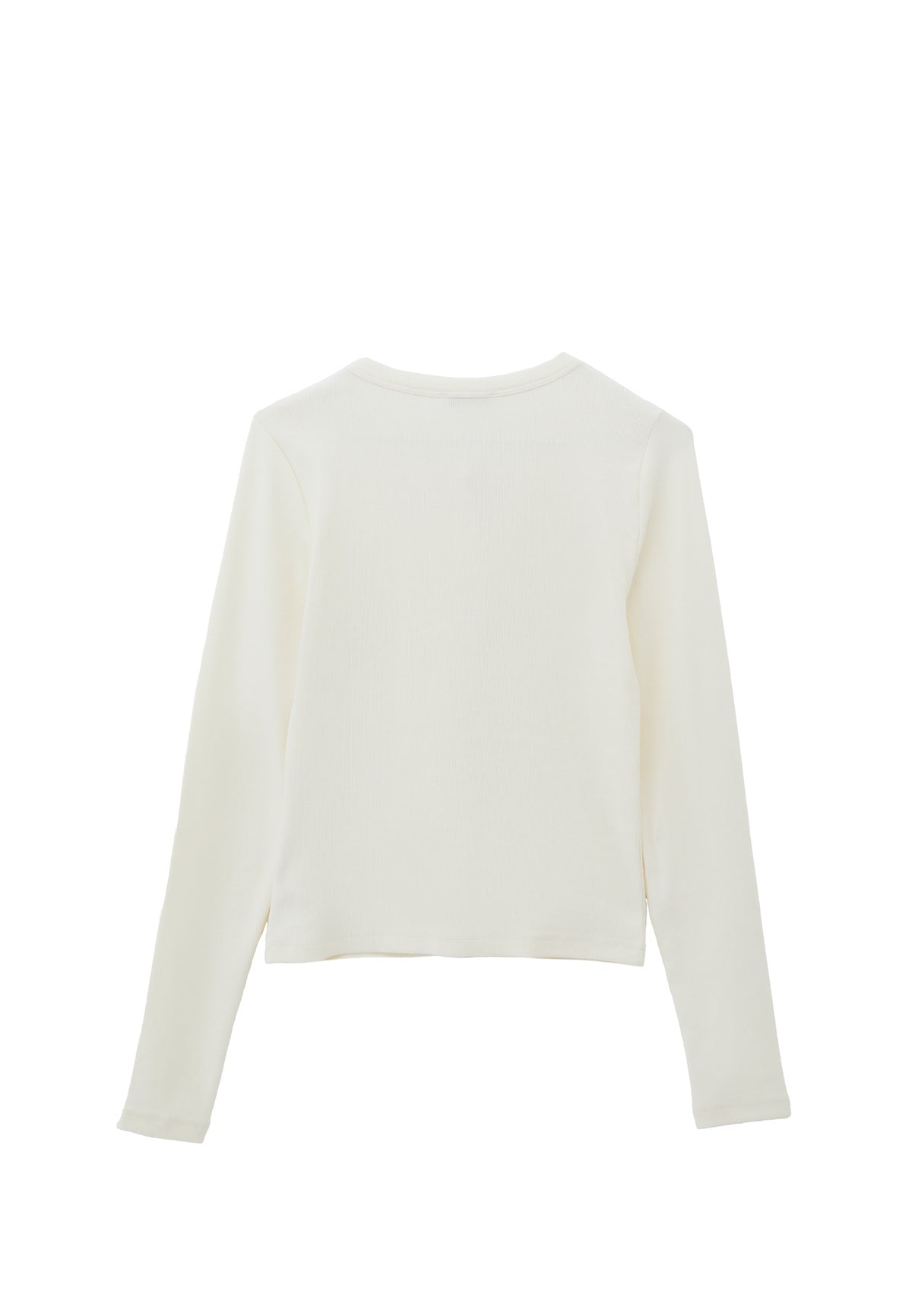 Crew Neck Long Sleeve T Shirt - ICE MILK