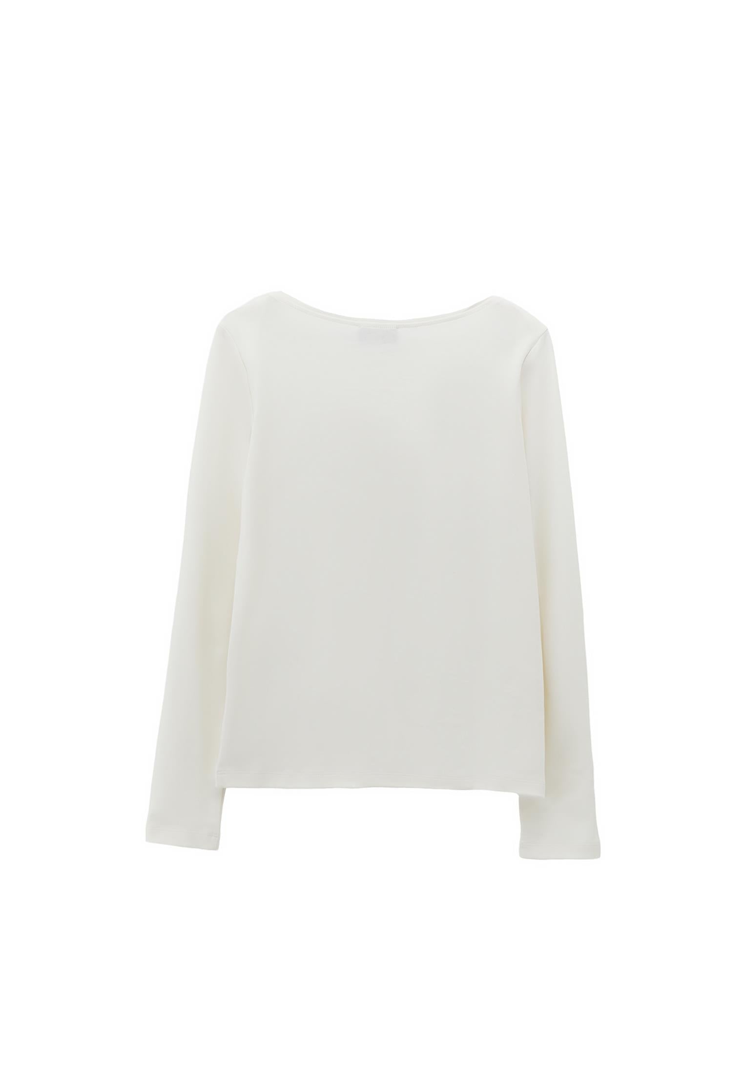 Boat Neck T-Shirt - ICE MILK