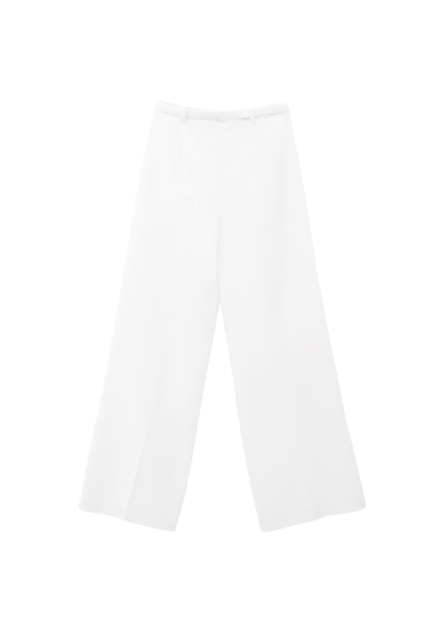 High Waist Wide Leg Pants - ICE MILK