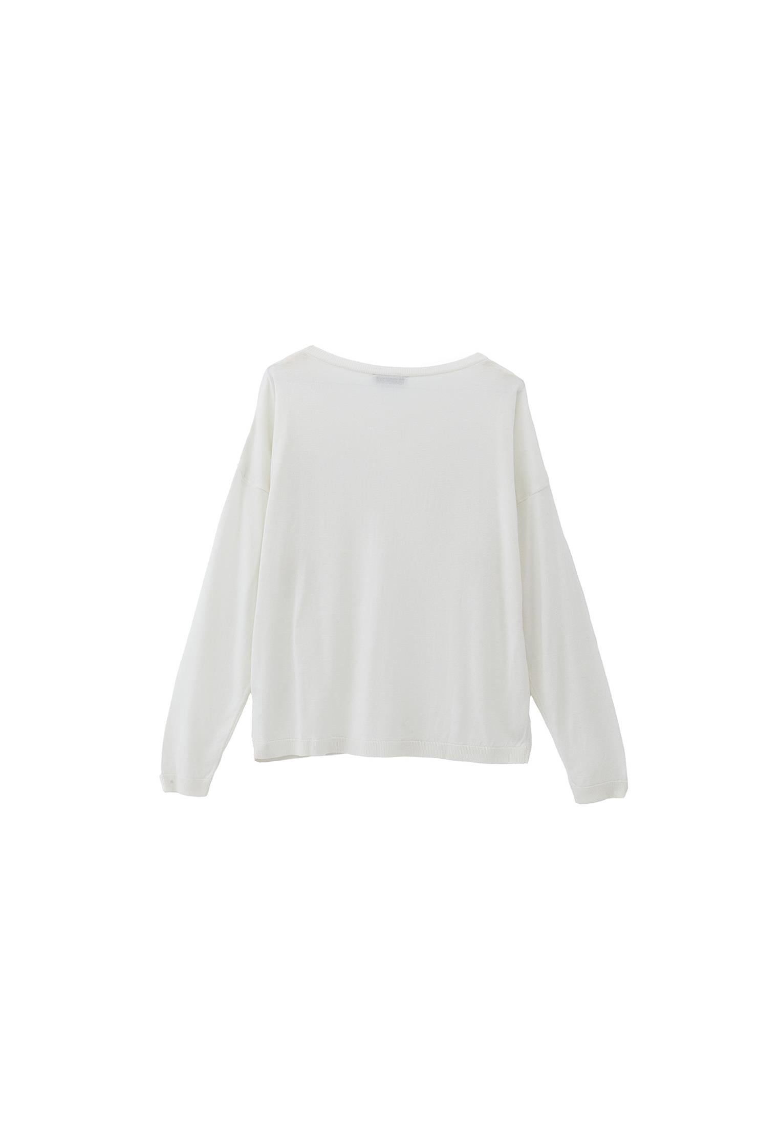 Knitted Boat Neck Sweater - ICE MILK