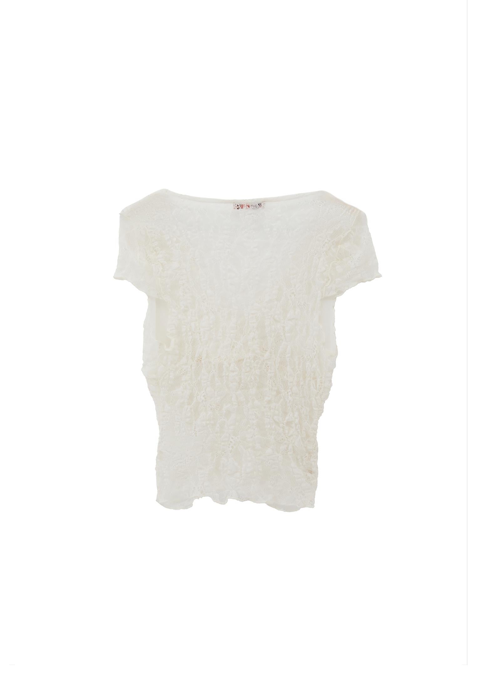 Wrap Neck Bodycon T-Shirt - ICE MILK
