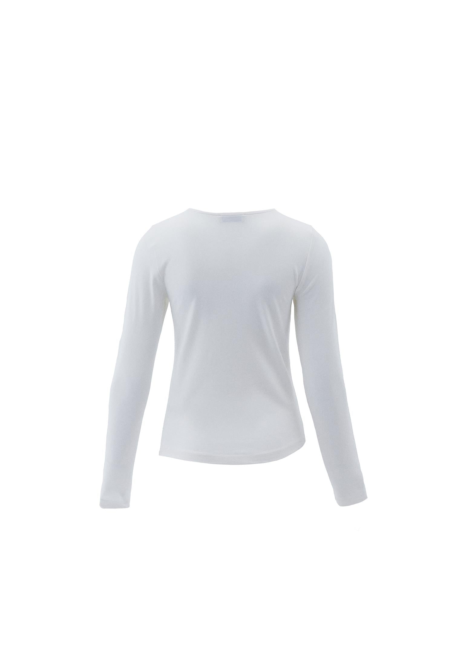 High Neck Long Sleeve T-Shirt - ICE MILK