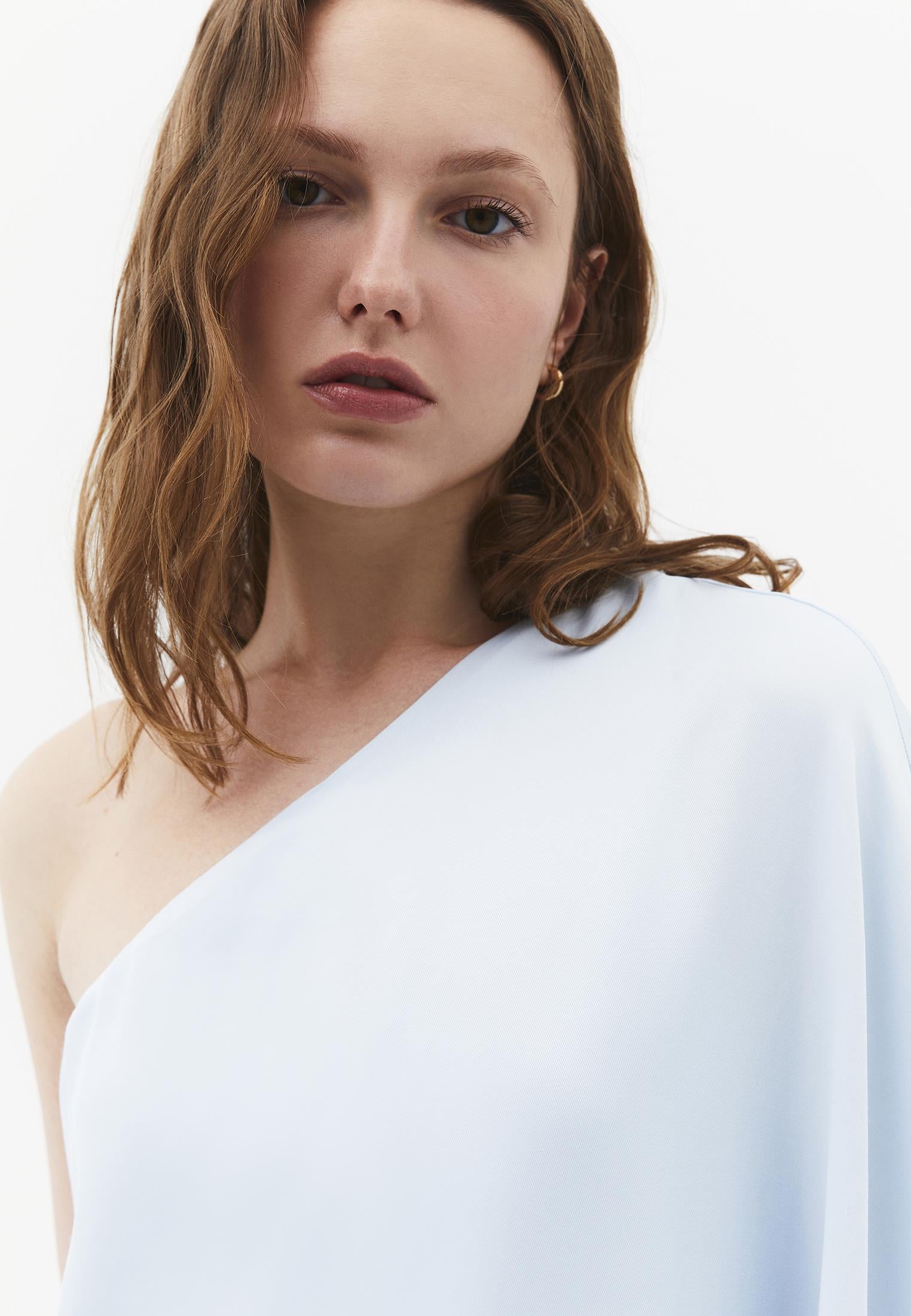 Asymmetric One Shoulder Long Dress - ICE WATER