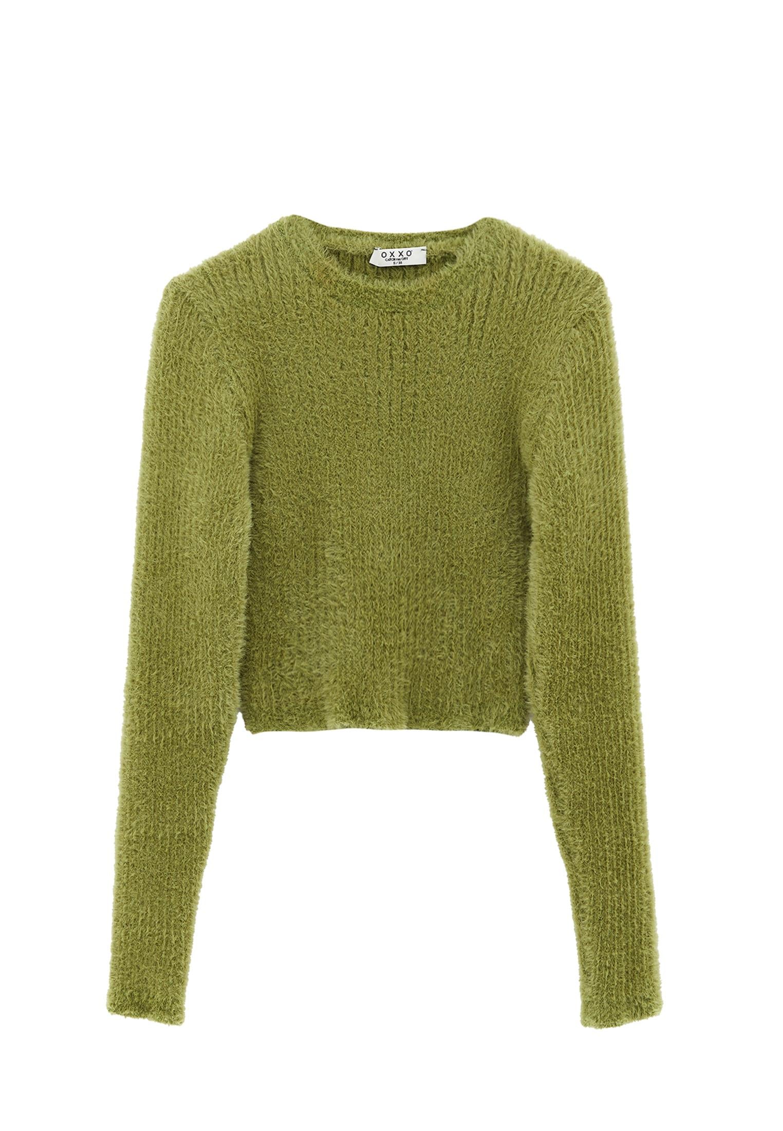 Crew Neck Long Sleeve Sweater - IGUANA