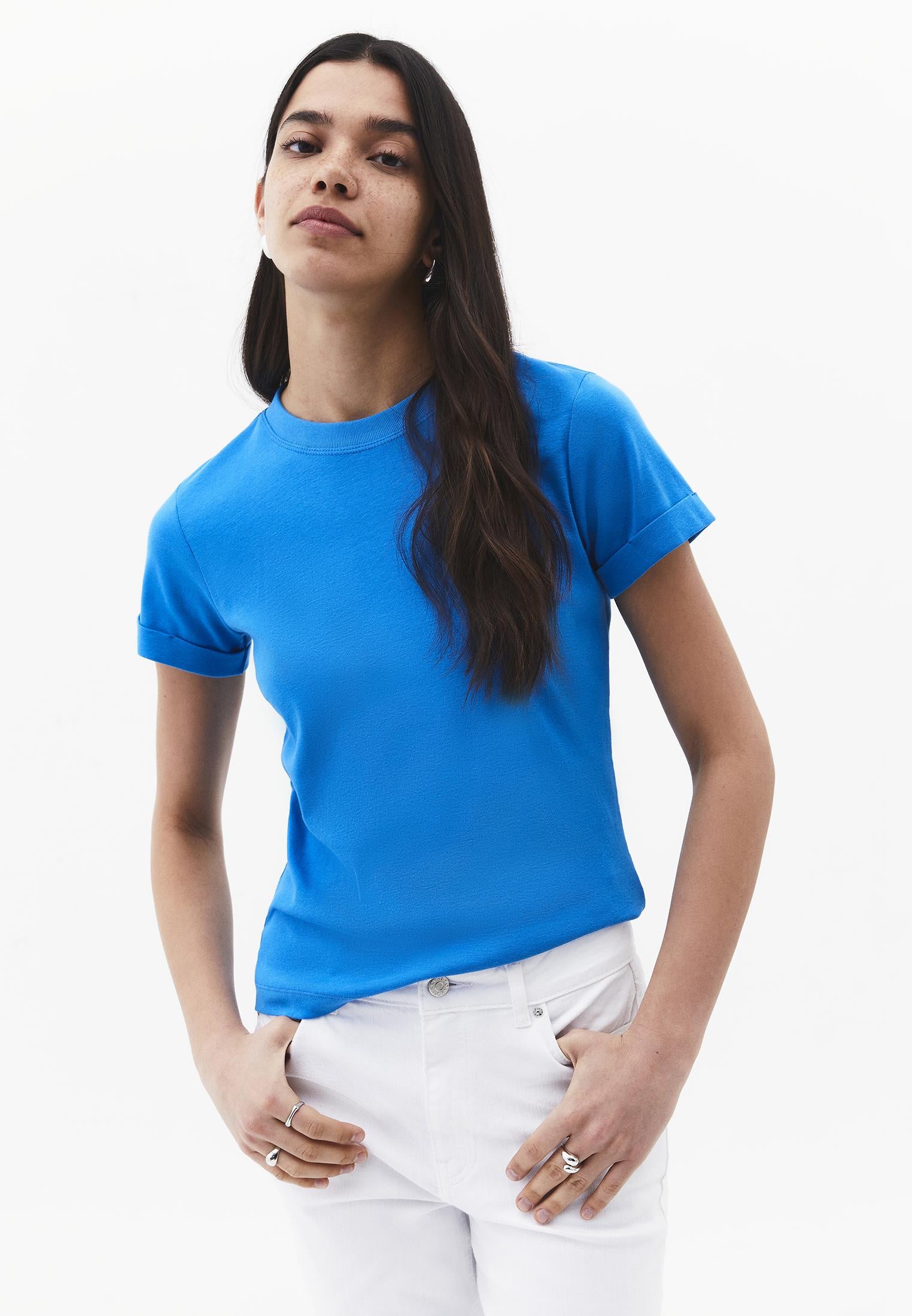 Crew Neck Short Sleeve T-Shirt - INDIGO BUNTING