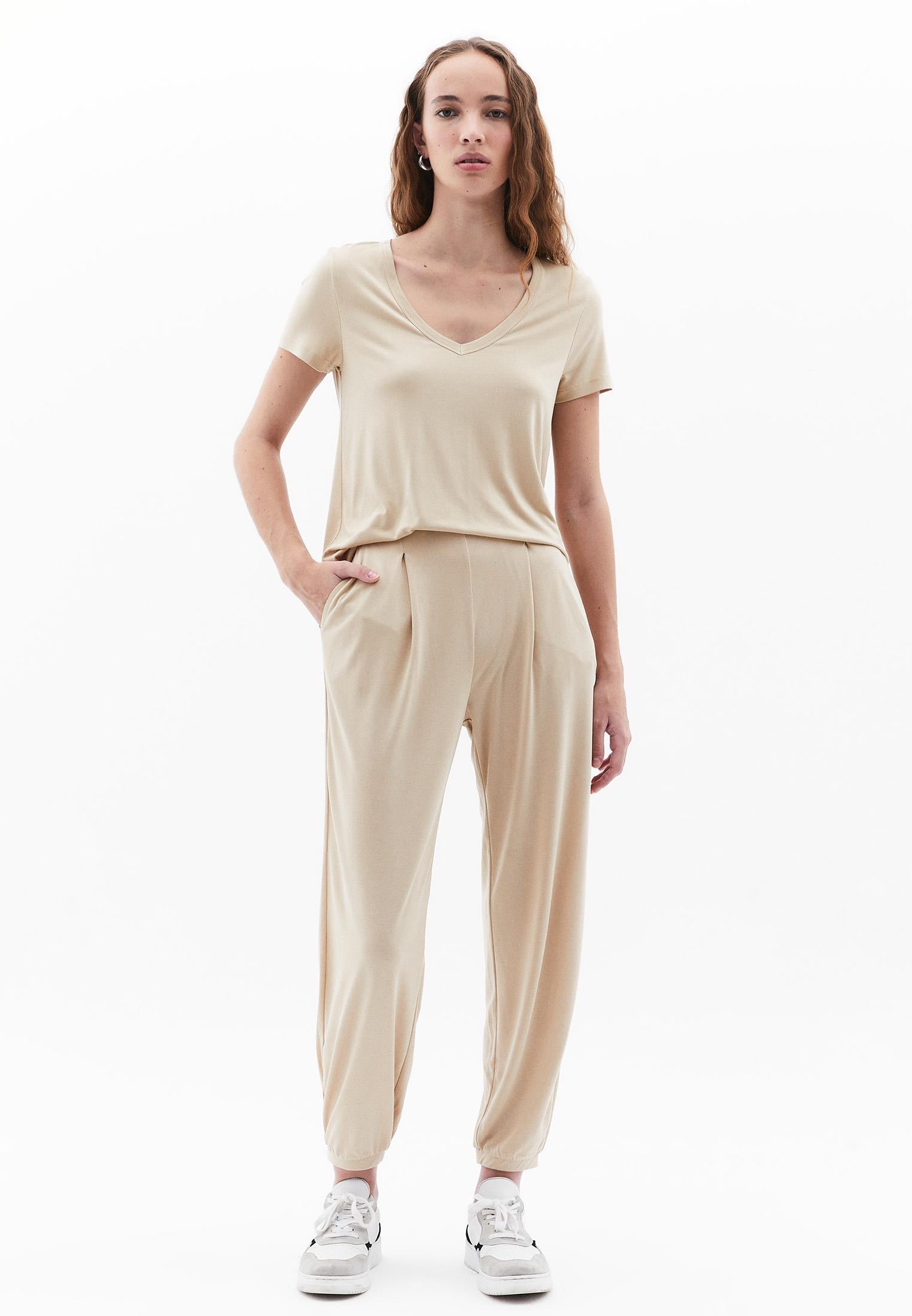 High Waist Jogger Pants - IRISH CREAM