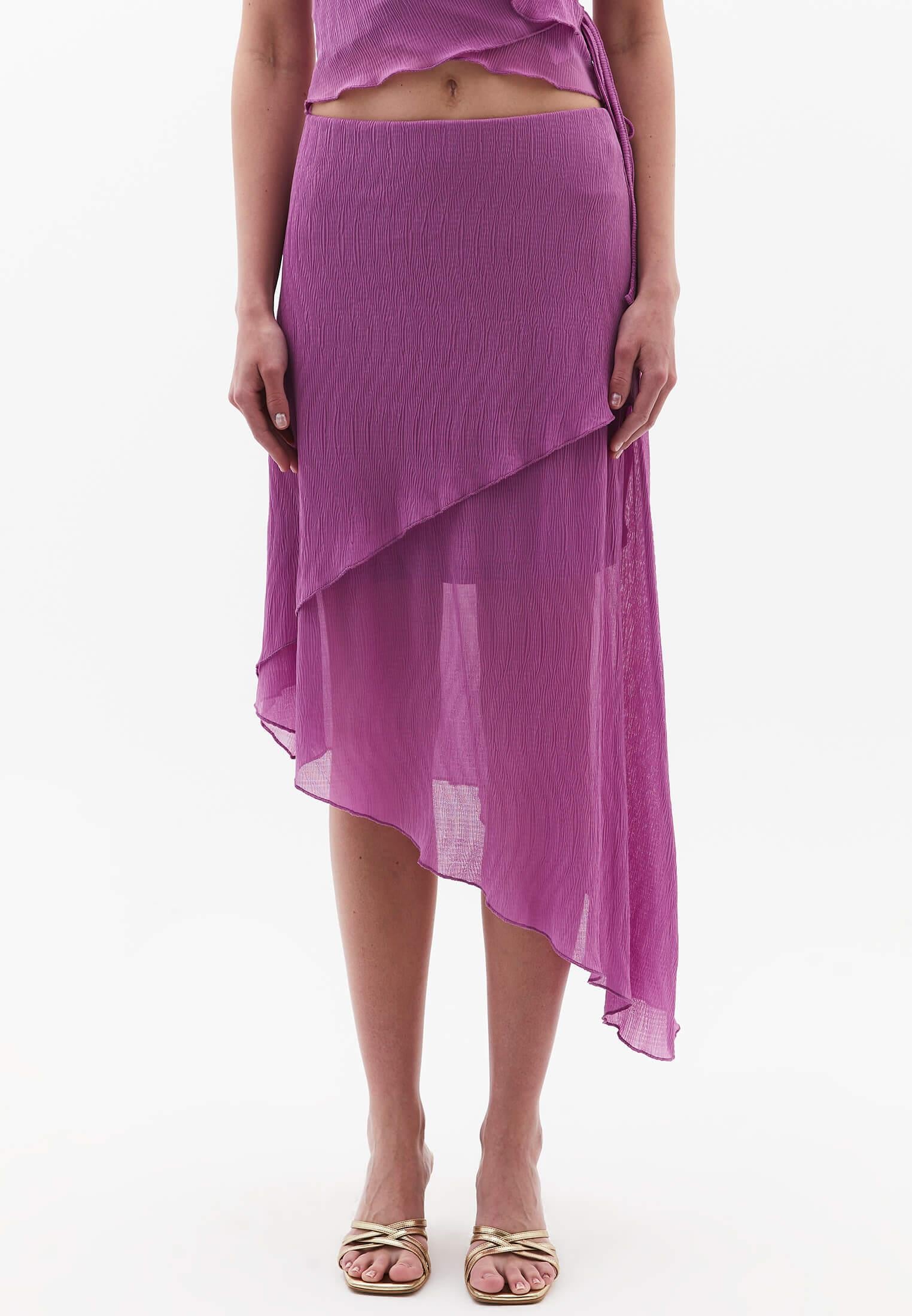Wrap High Waist Maxi Skirt - IRIS ORCHID