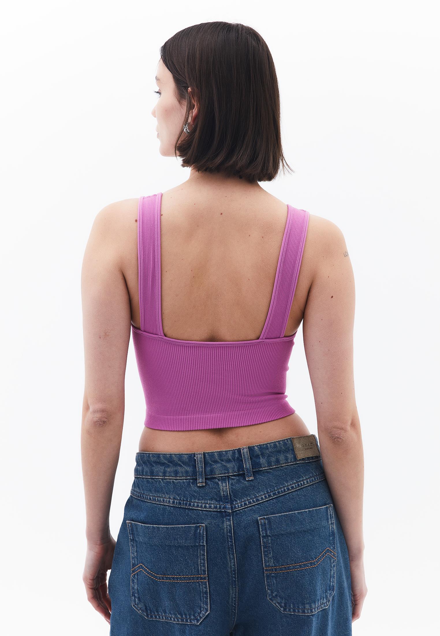 Seamless V Neck Undershirt - IRIS ORCHID