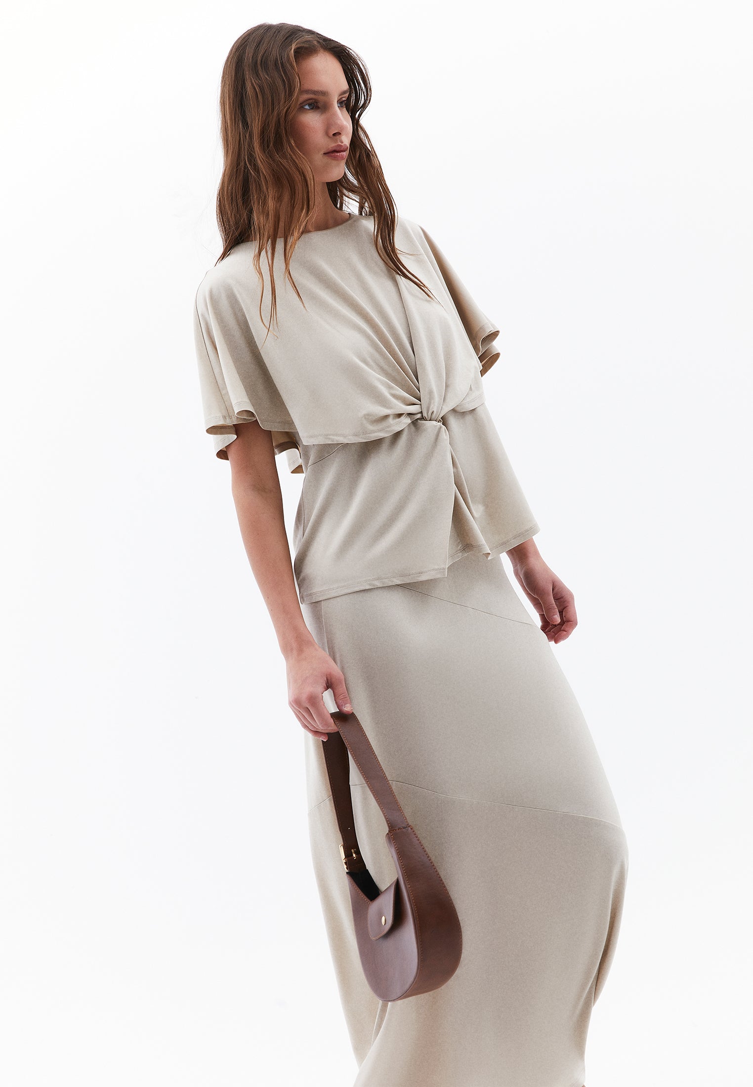 Sleeveless Crew Neck Blouse - ISLAND FOSSIL