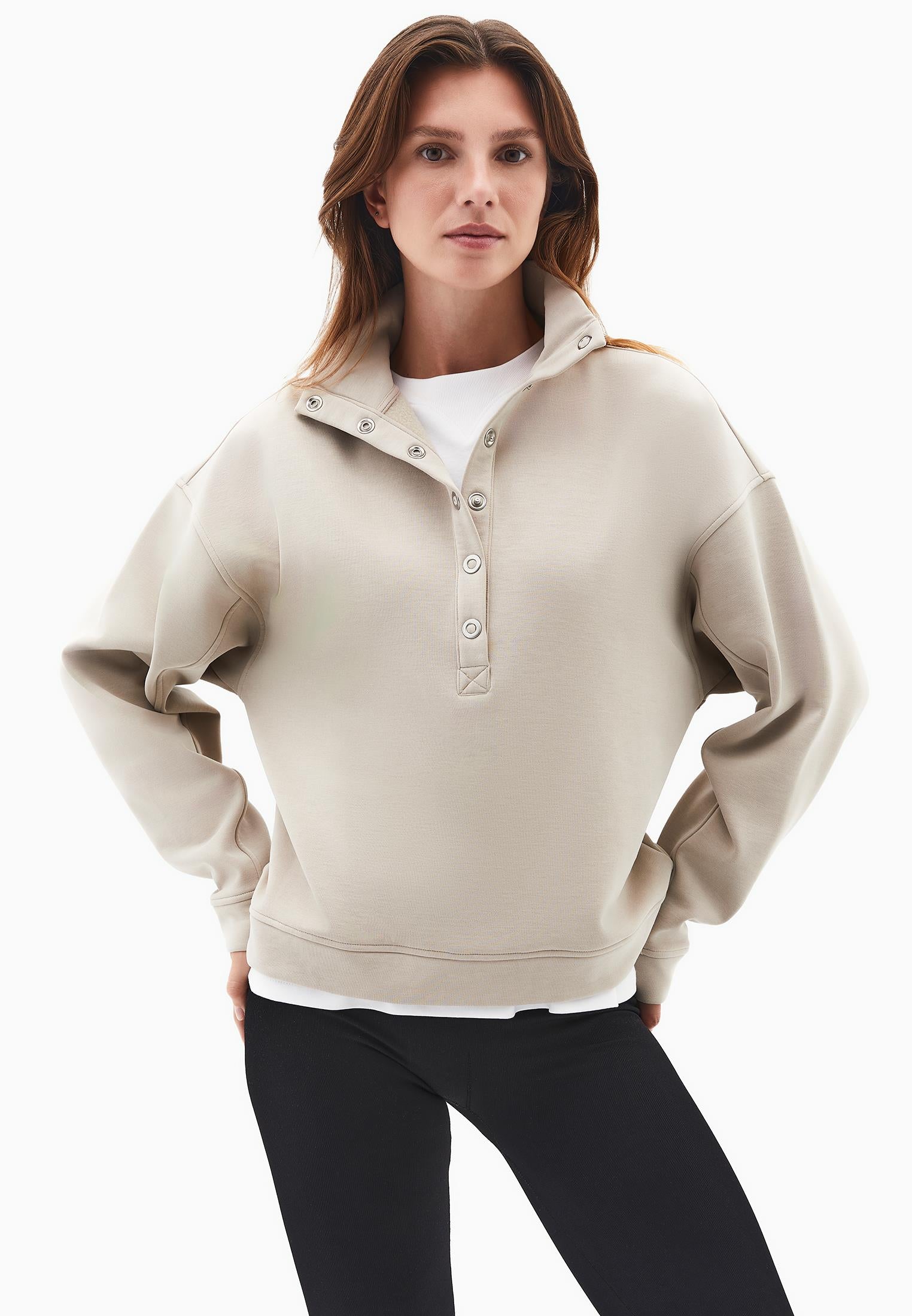 High Neck Sweatshirt - ISLAND FOSSIL