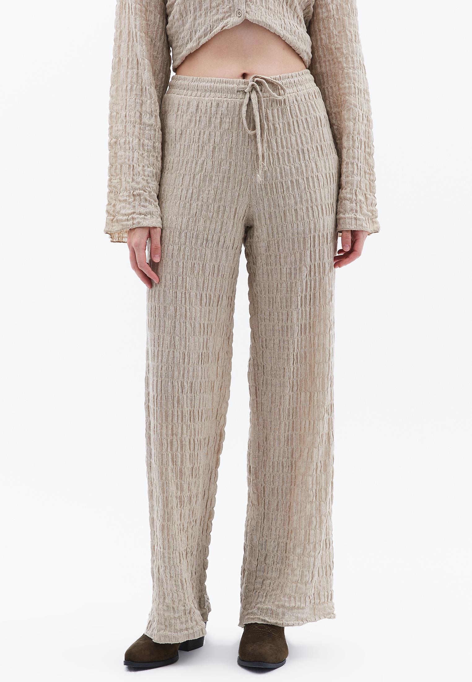Wide Leg Cotton Pants - ISLAND FOSSIL