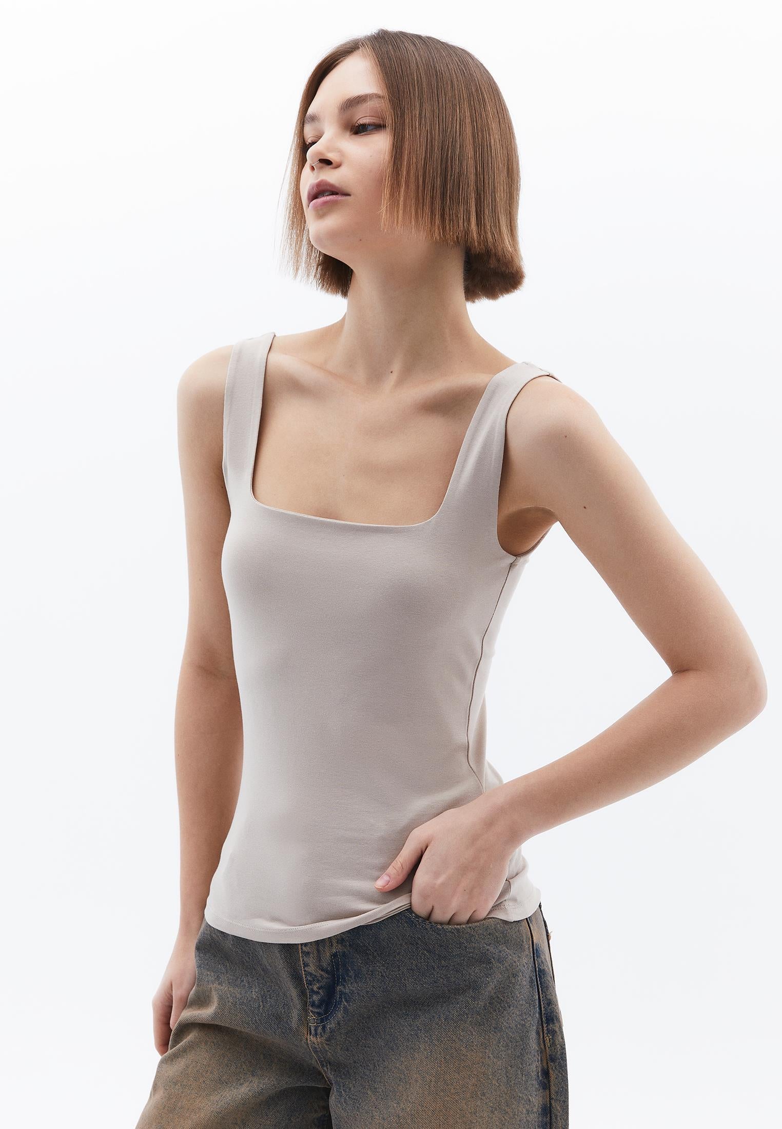 Square Neck Tank Top - ISLAND FOSSIL