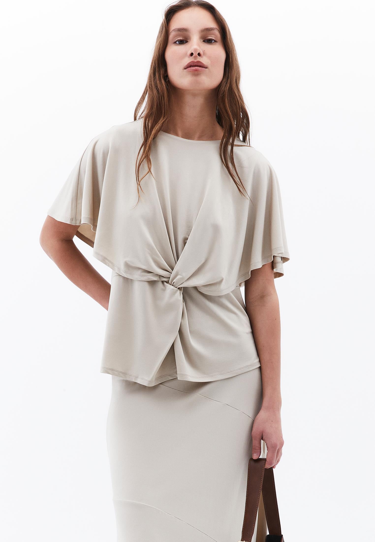 Sleeveless Crew Neck Blouse - ISLAND FOSSIL