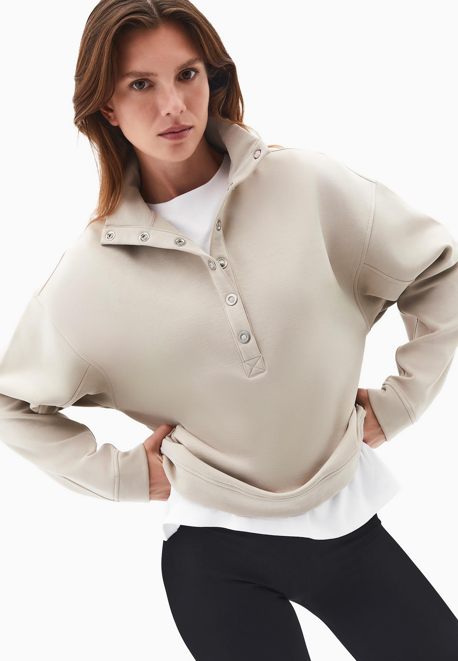 High Neck Sweatshirt - ISLAND FOSSIL