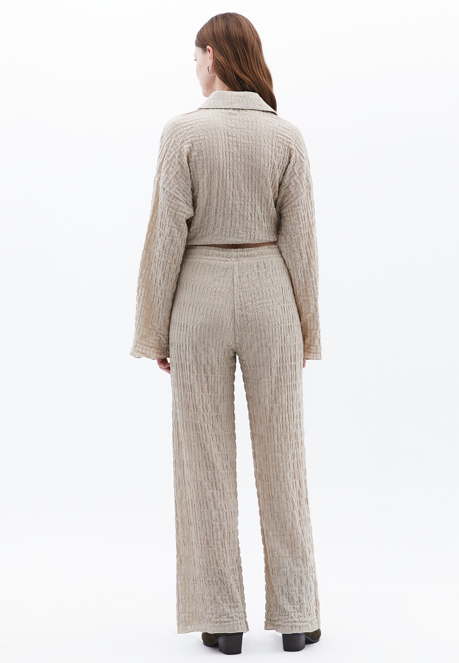 Wide Leg Cotton Pants - ISLAND FOSSIL