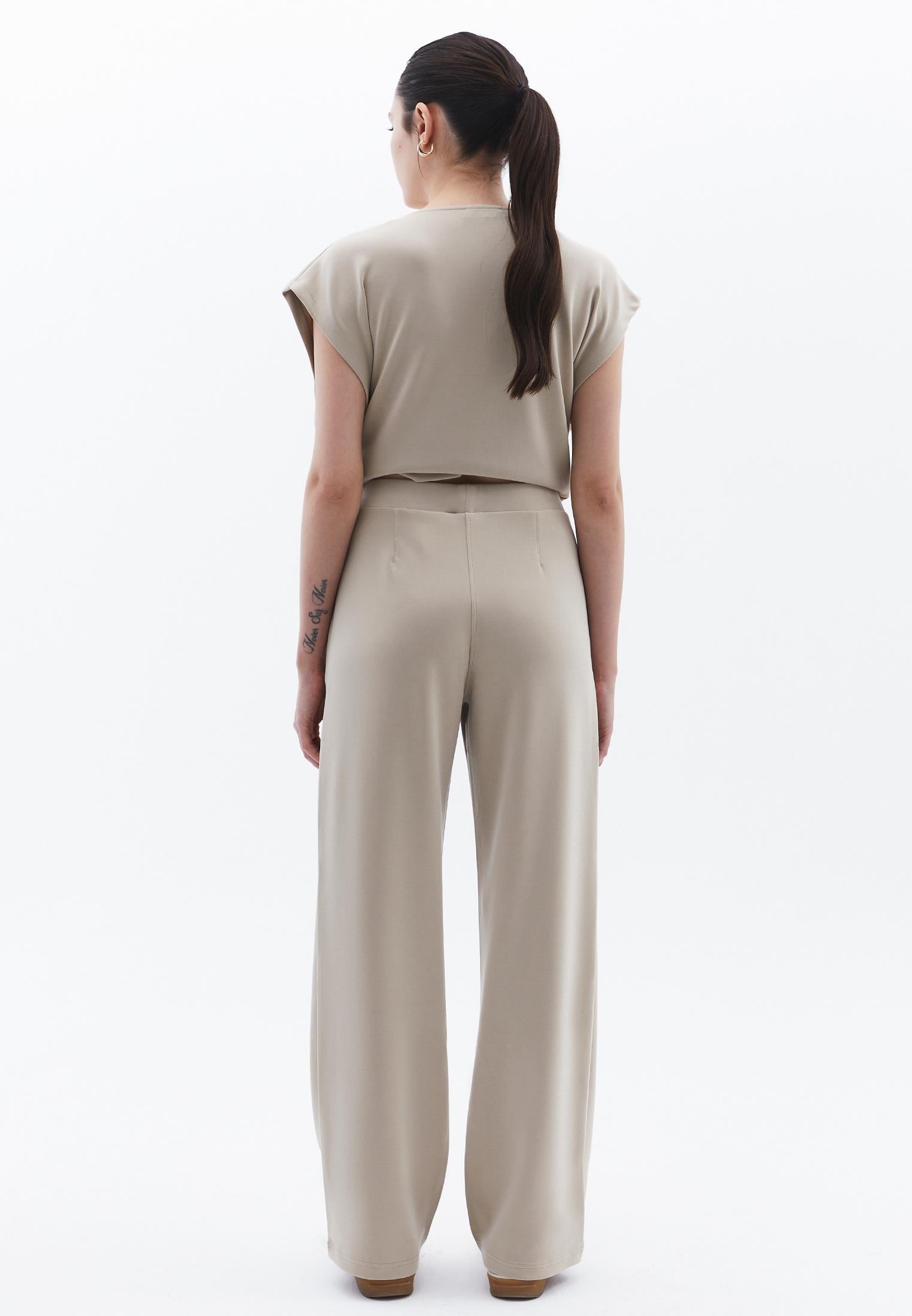 High Waist Straight Leg Pants - ISLAND FOSSIL
