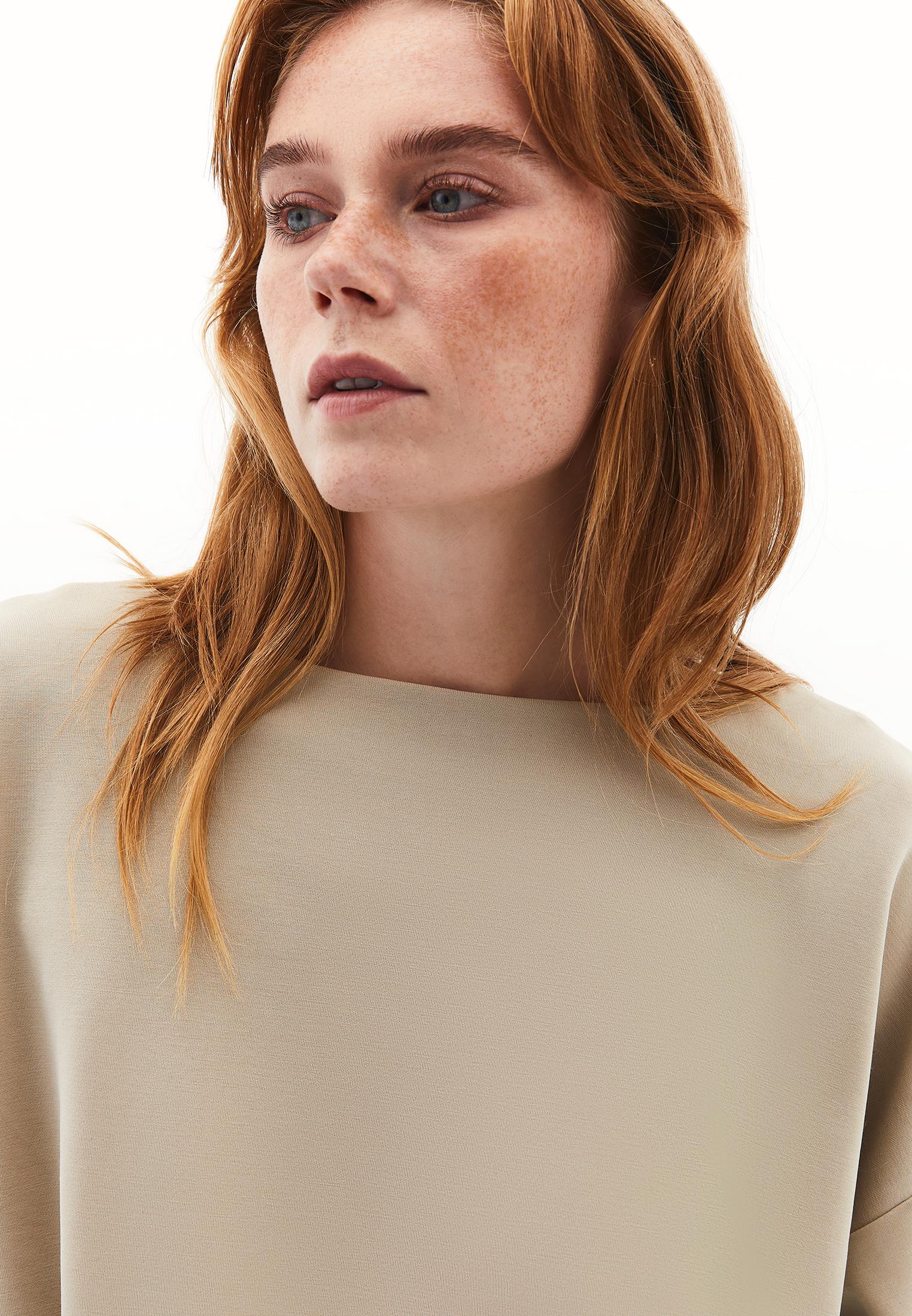 V Neck Modal Sweatshirt - ISLAND FOSSIL