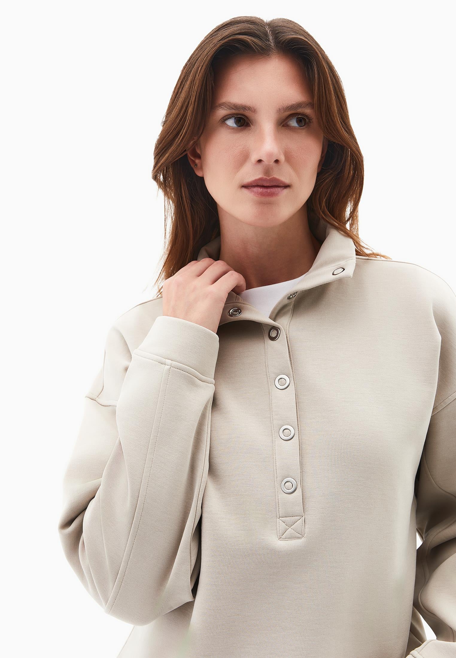 High Neck Sweatshirt - ISLAND FOSSIL