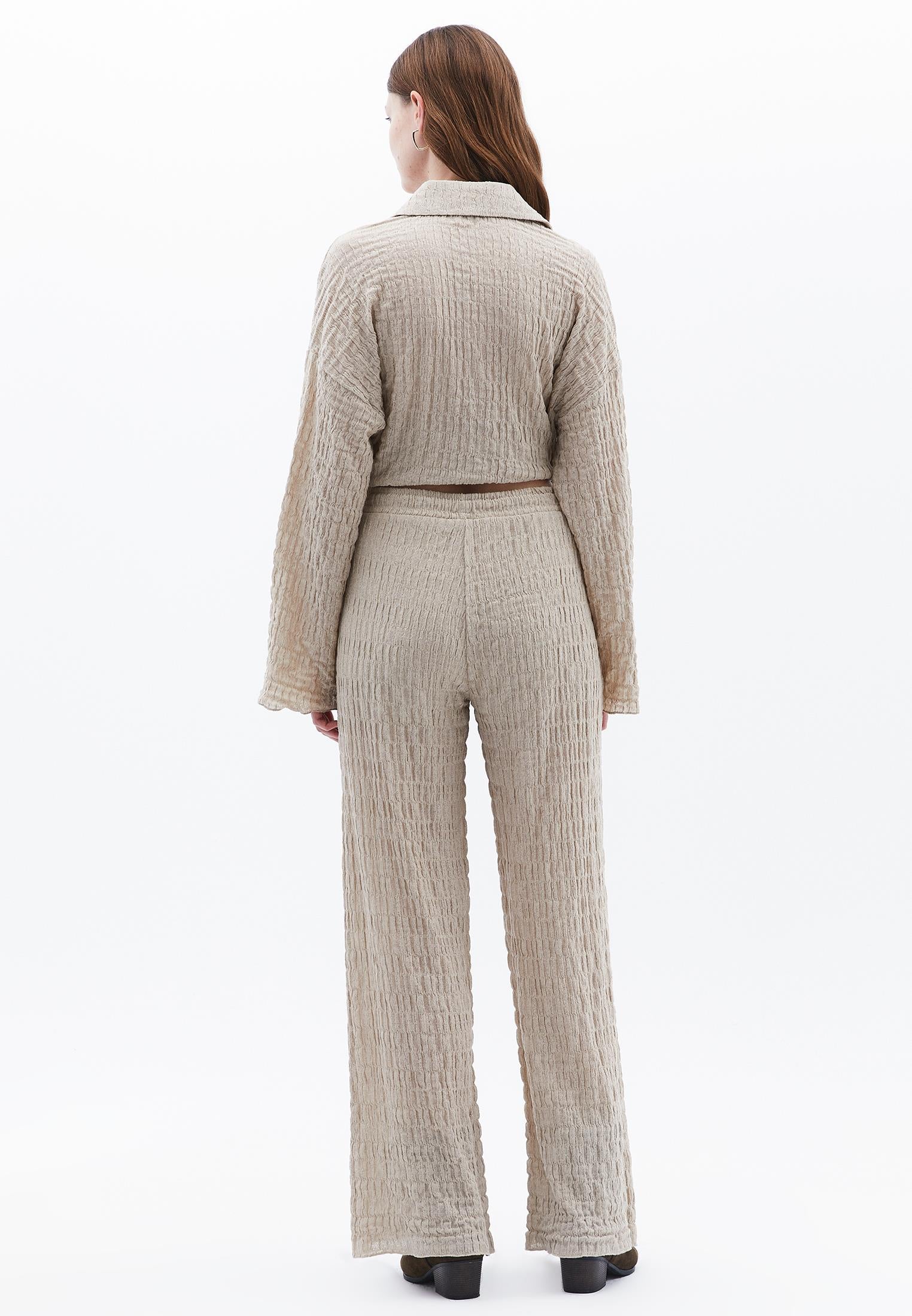 Wide Leg Cotton Pants - ISLAND FOSSIL