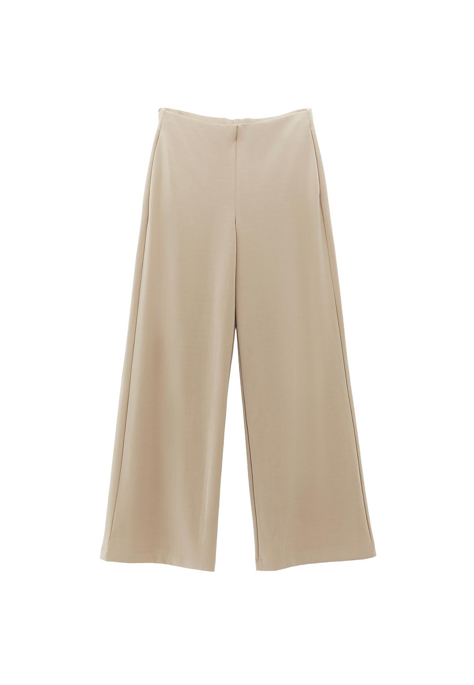 Wide Leg Pants With Modal Content - ISLAND FOSSIL