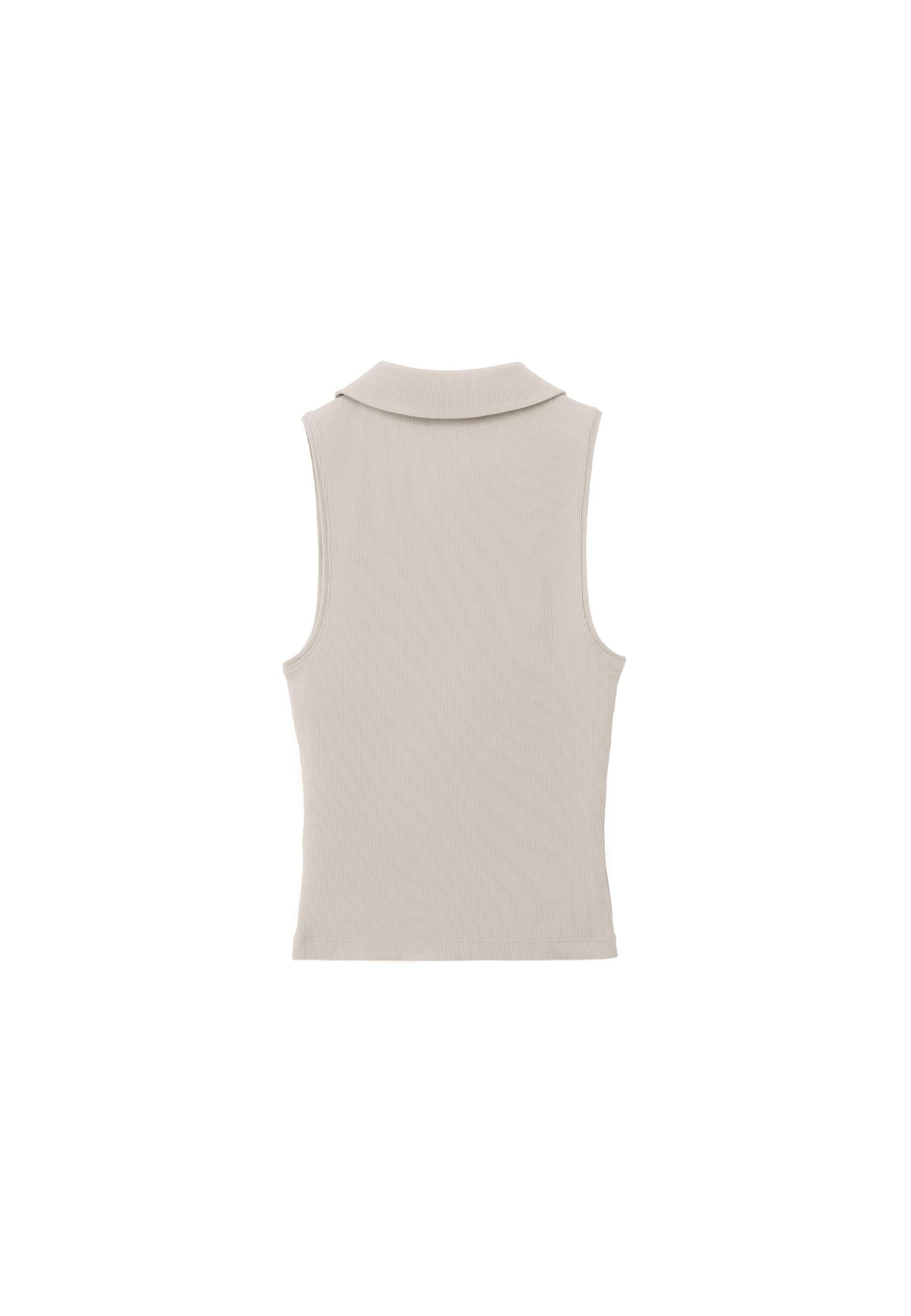 Polo Neck Tank Top - ISLAND FOSSIL
