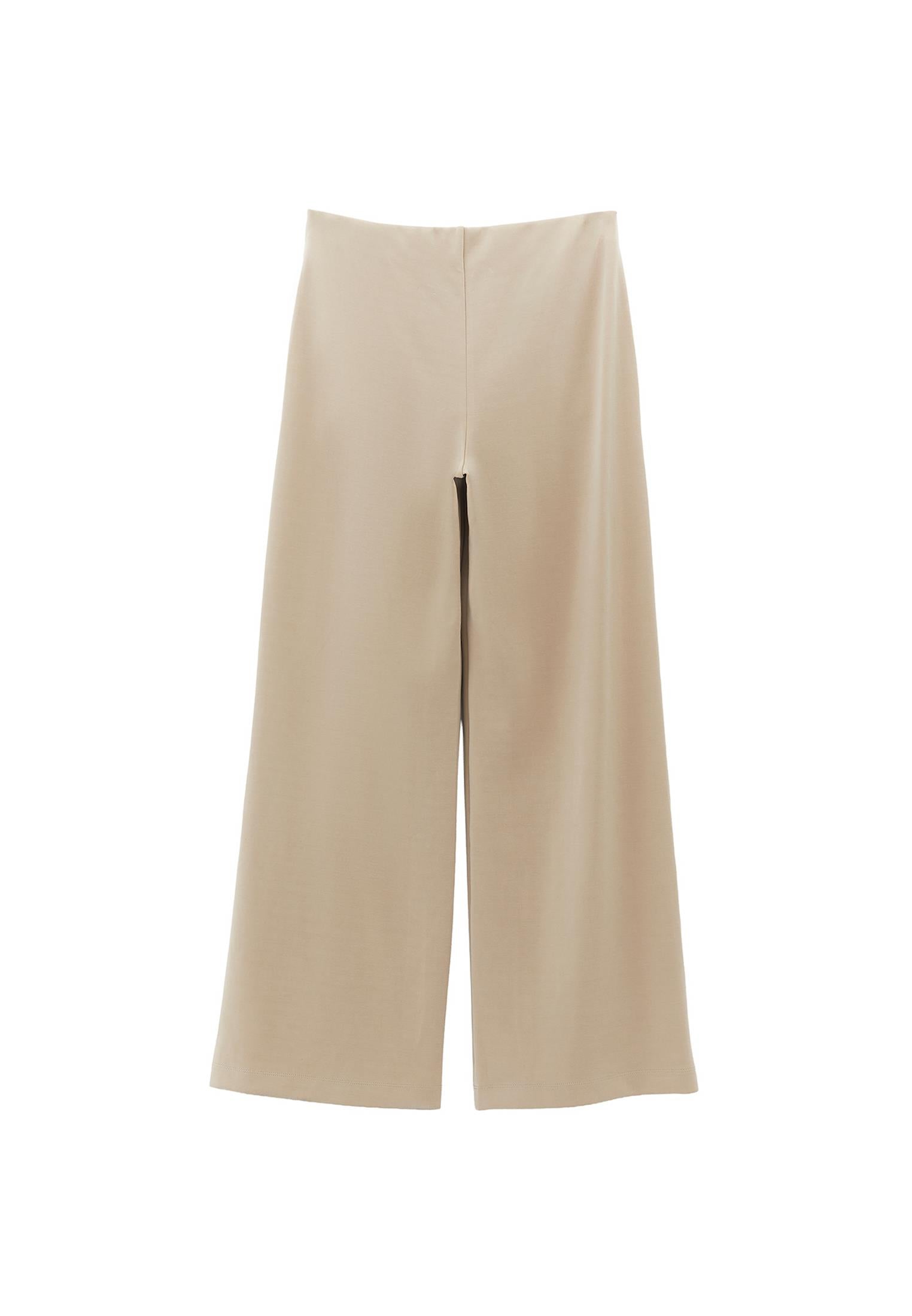 Wide Leg Pants With Modal Content - ISLAND FOSSIL