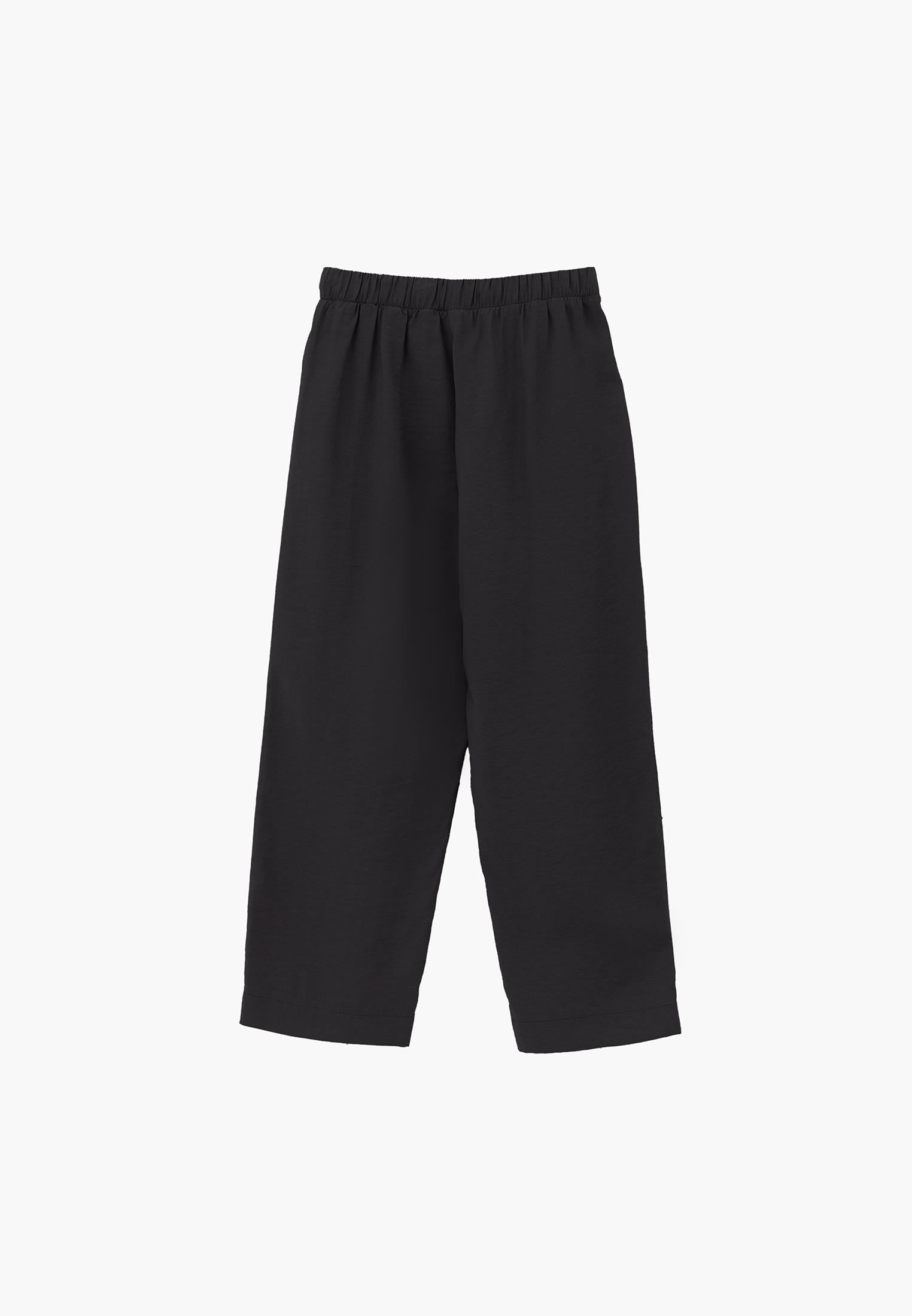 High Waist Straight Pants - JET BLACK