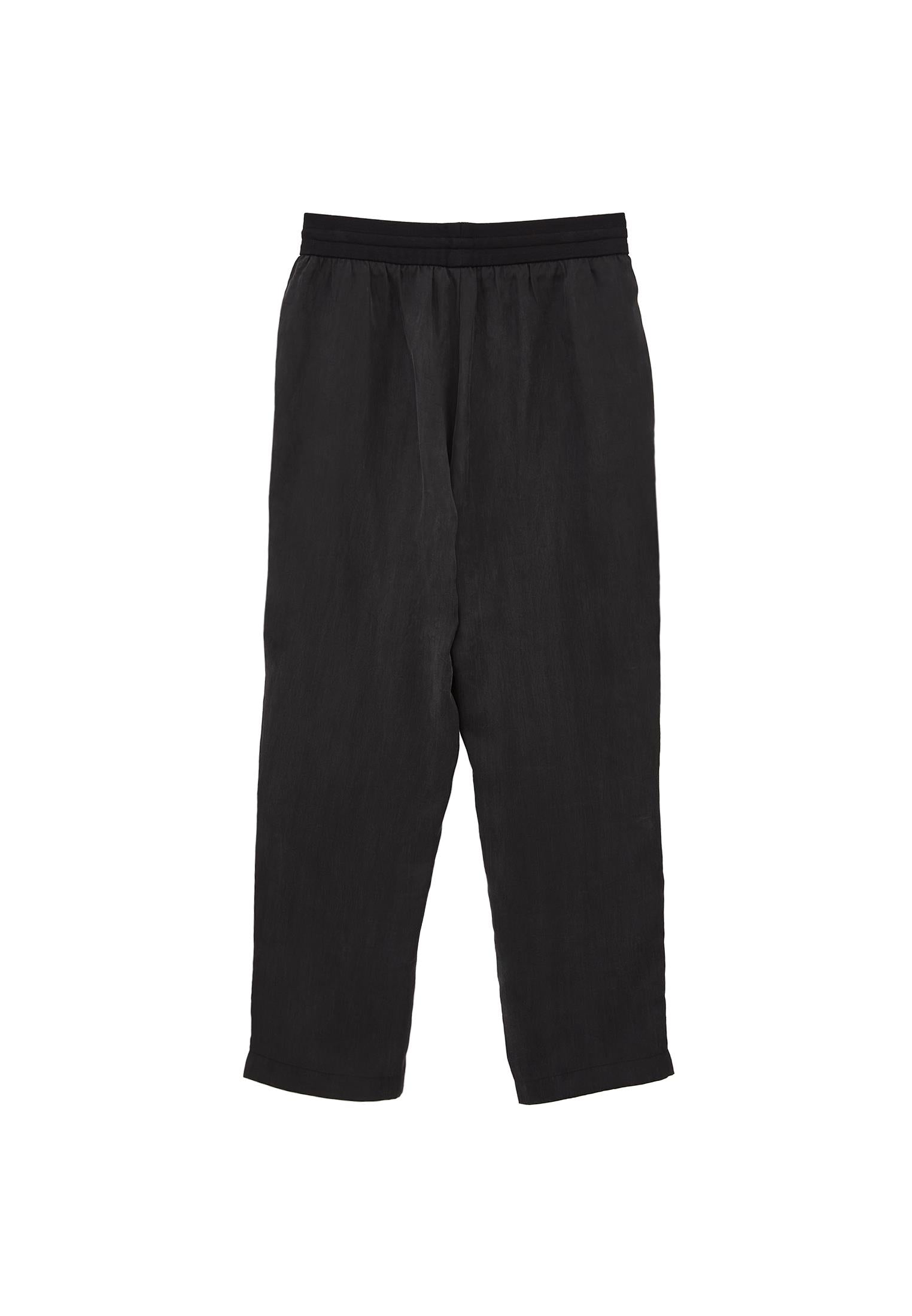 Tencel Tie Waist Pants - JET BLACK