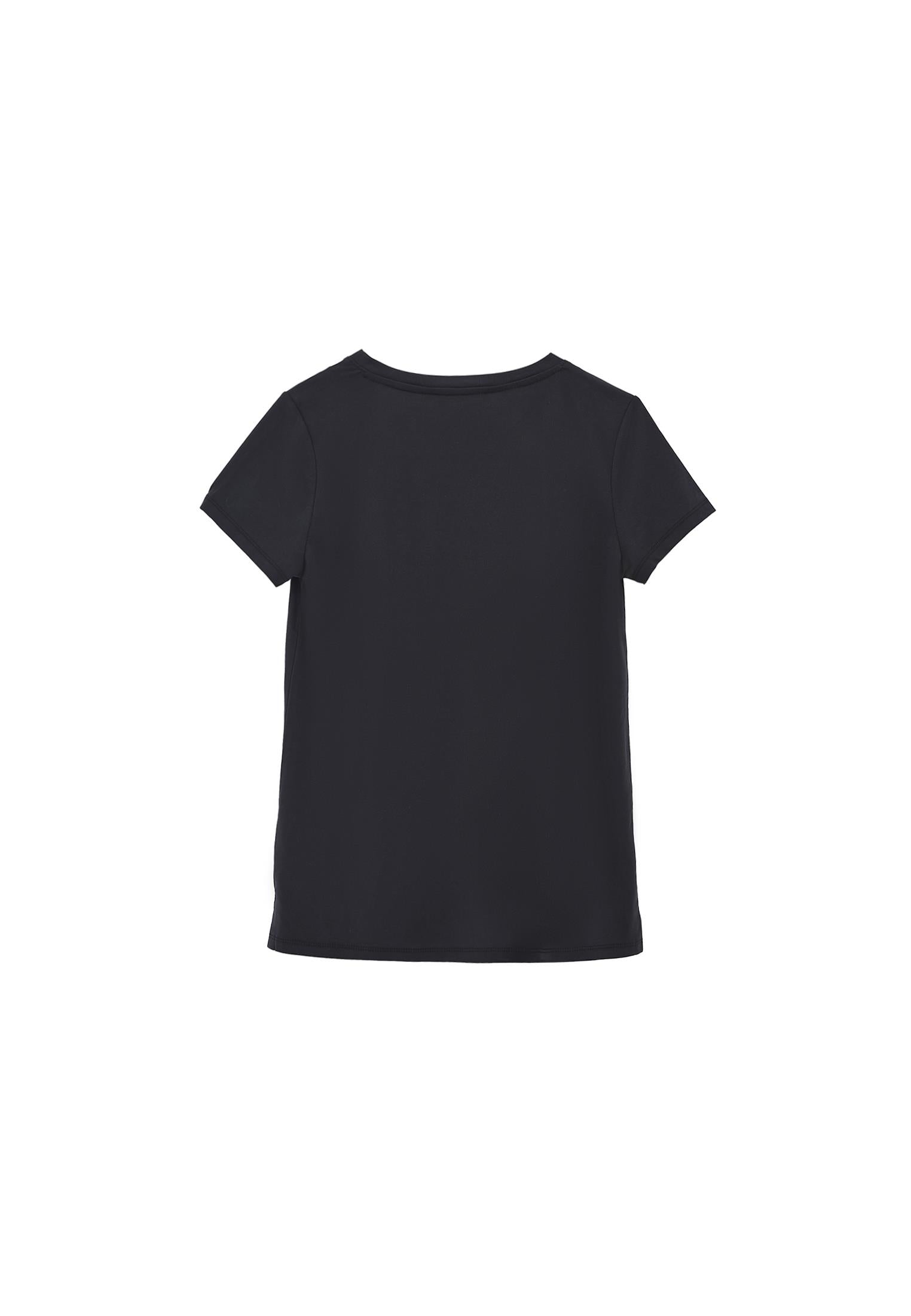 V Neck Slim Fit Short Sleeve T-Shirt - JET BLACK