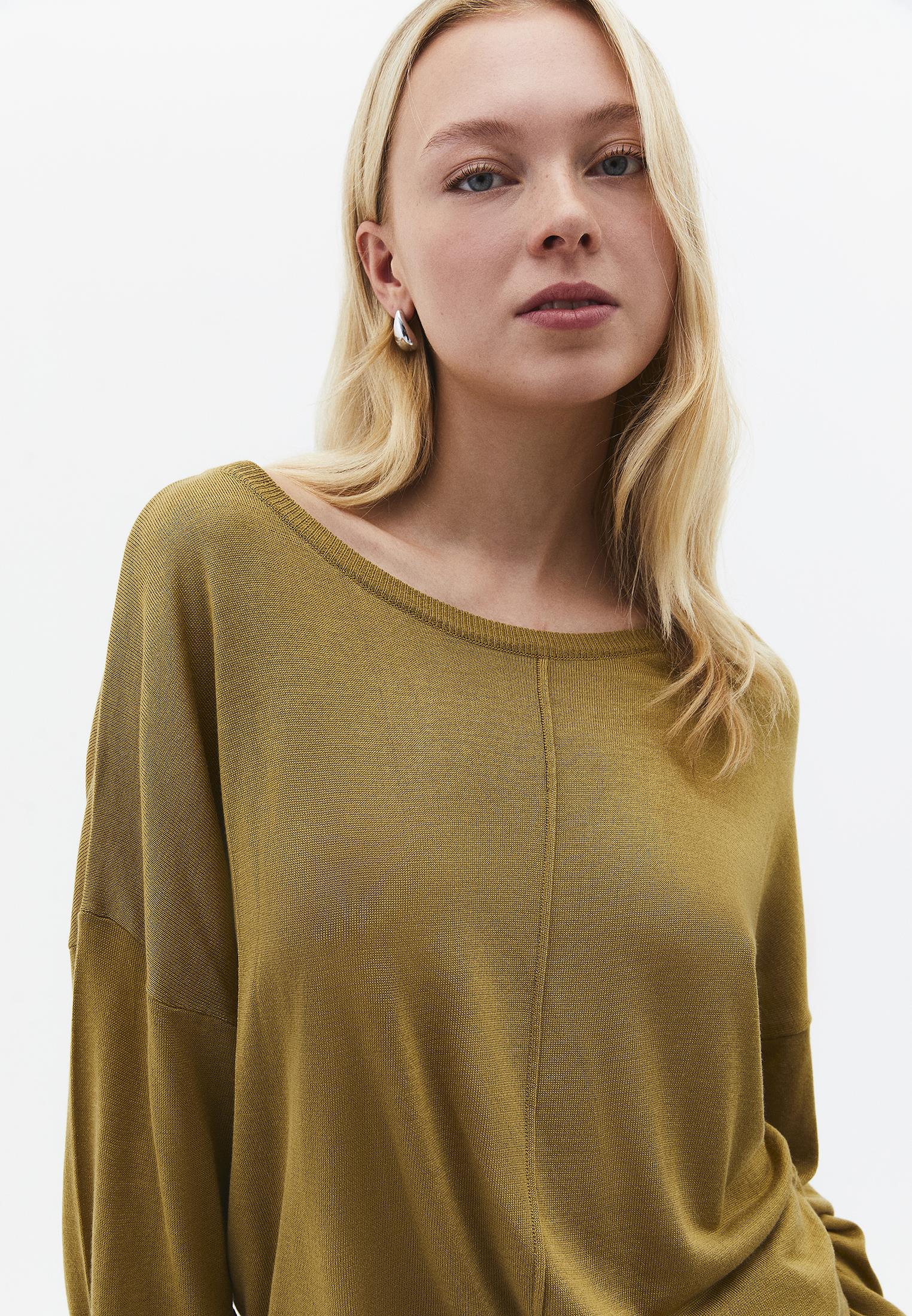Viscose Boat Neck Sweater - KHAKI