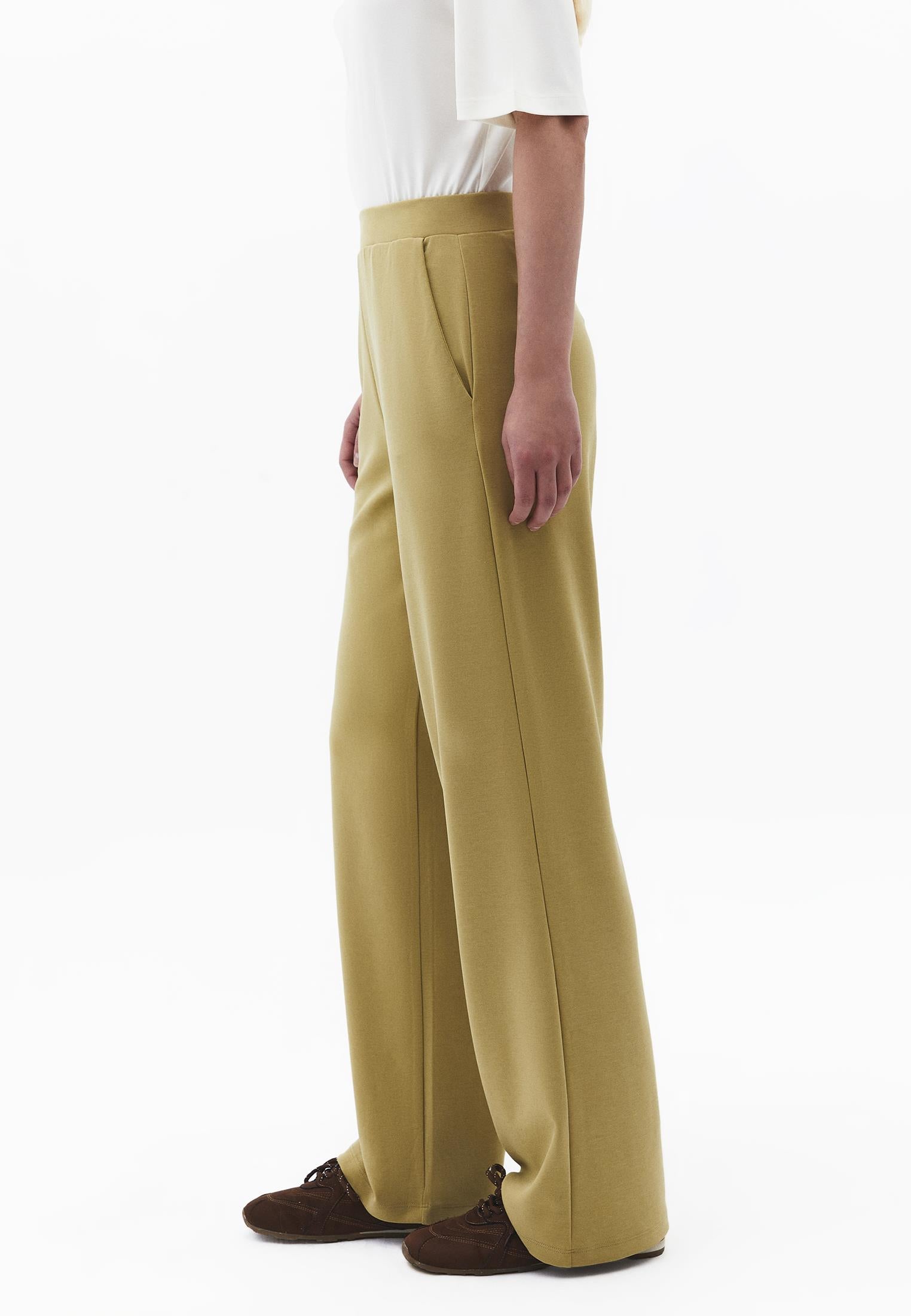 Straight Leg High Waist Sweatpant - KHAKI