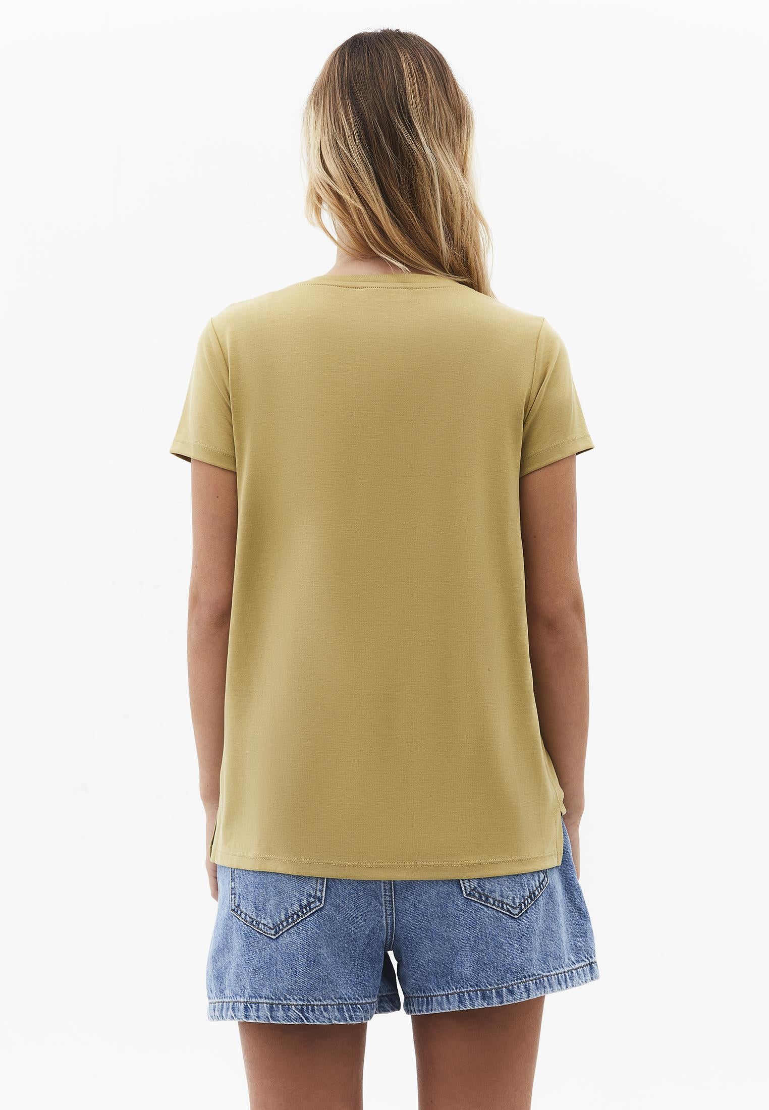 V Neck T-Shirt - KHAKI