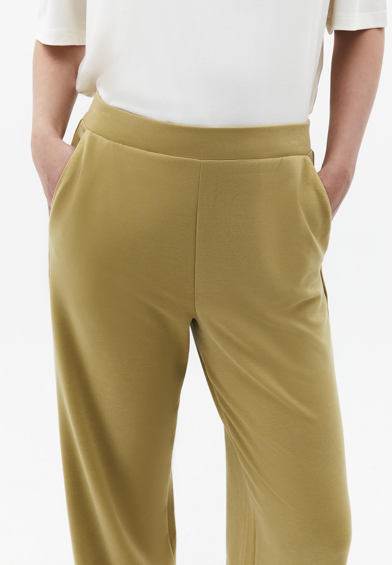 Straight Leg High Waist Sweatpant - KHAKI