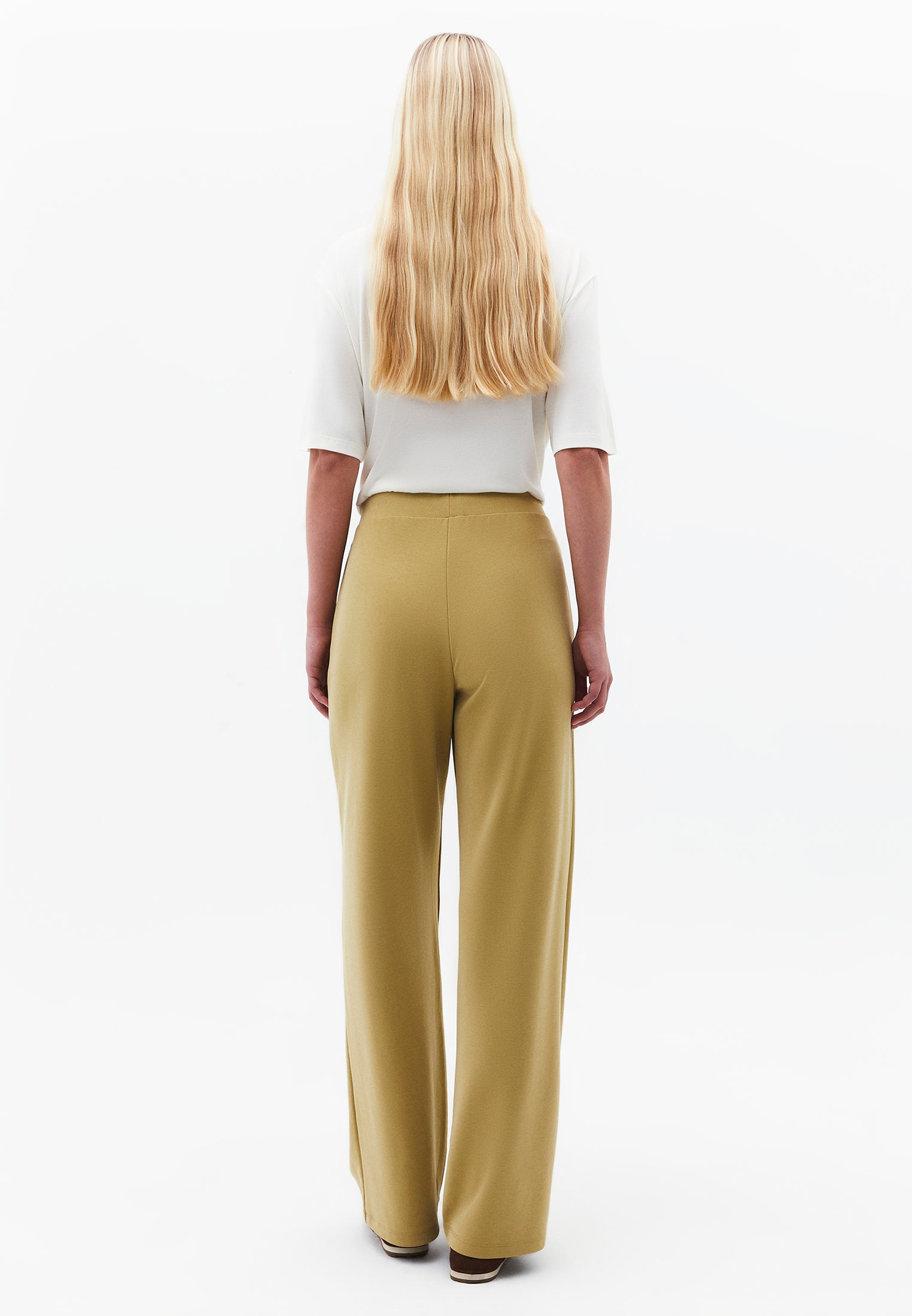 Straight Leg High Waist Sweatpant - KHAKI