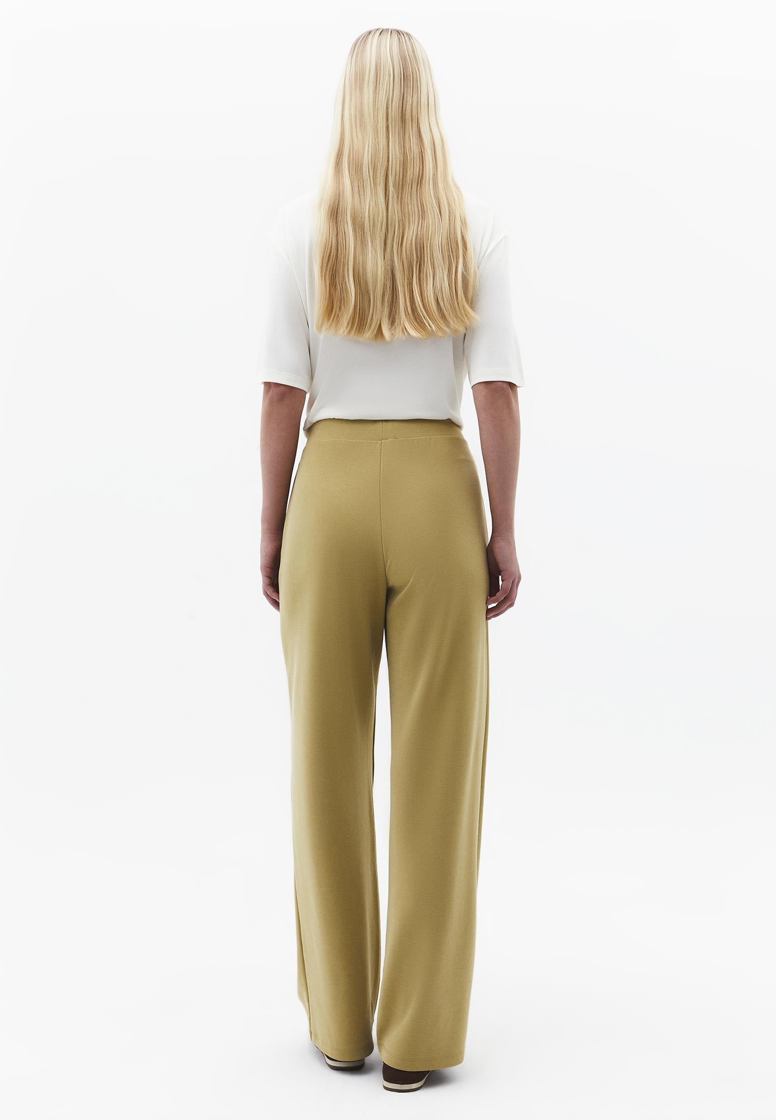 Straight Leg High Waist Sweatpant - KHAKI