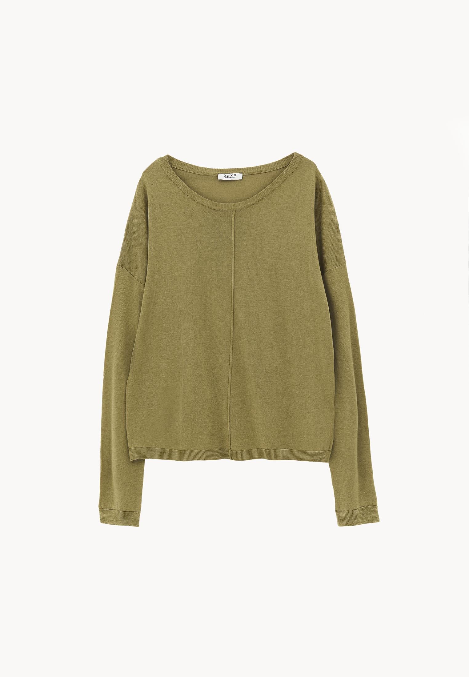 Viscose Boat Neck Sweater - KHAKI
