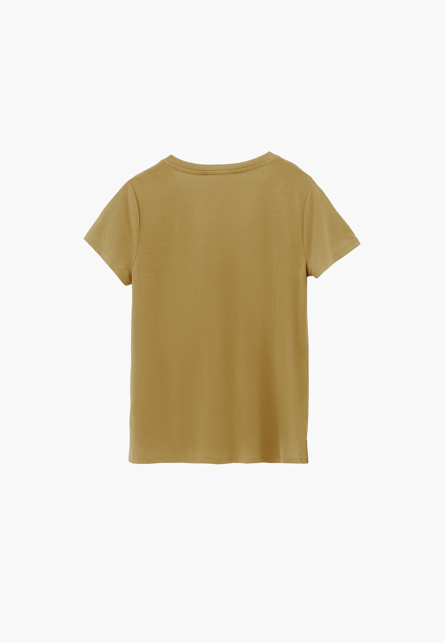 V Neck T-Shirt - KHAKI