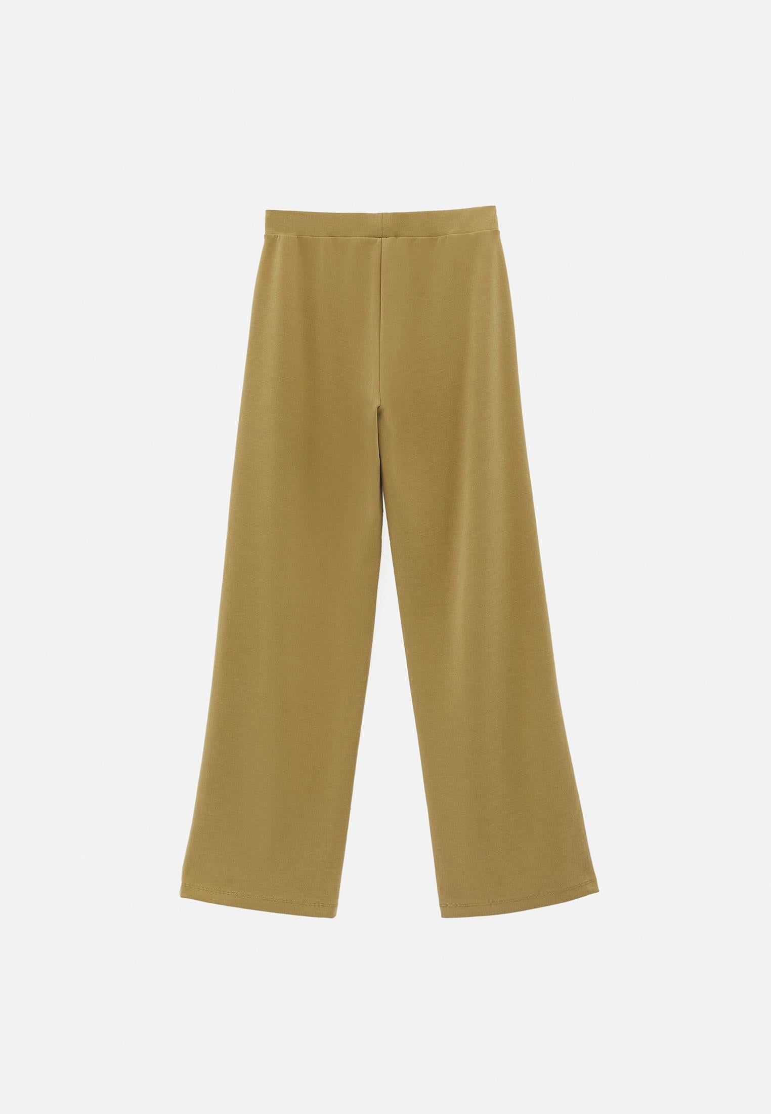 Straight Leg High Waist Sweatpant - KHAKI
