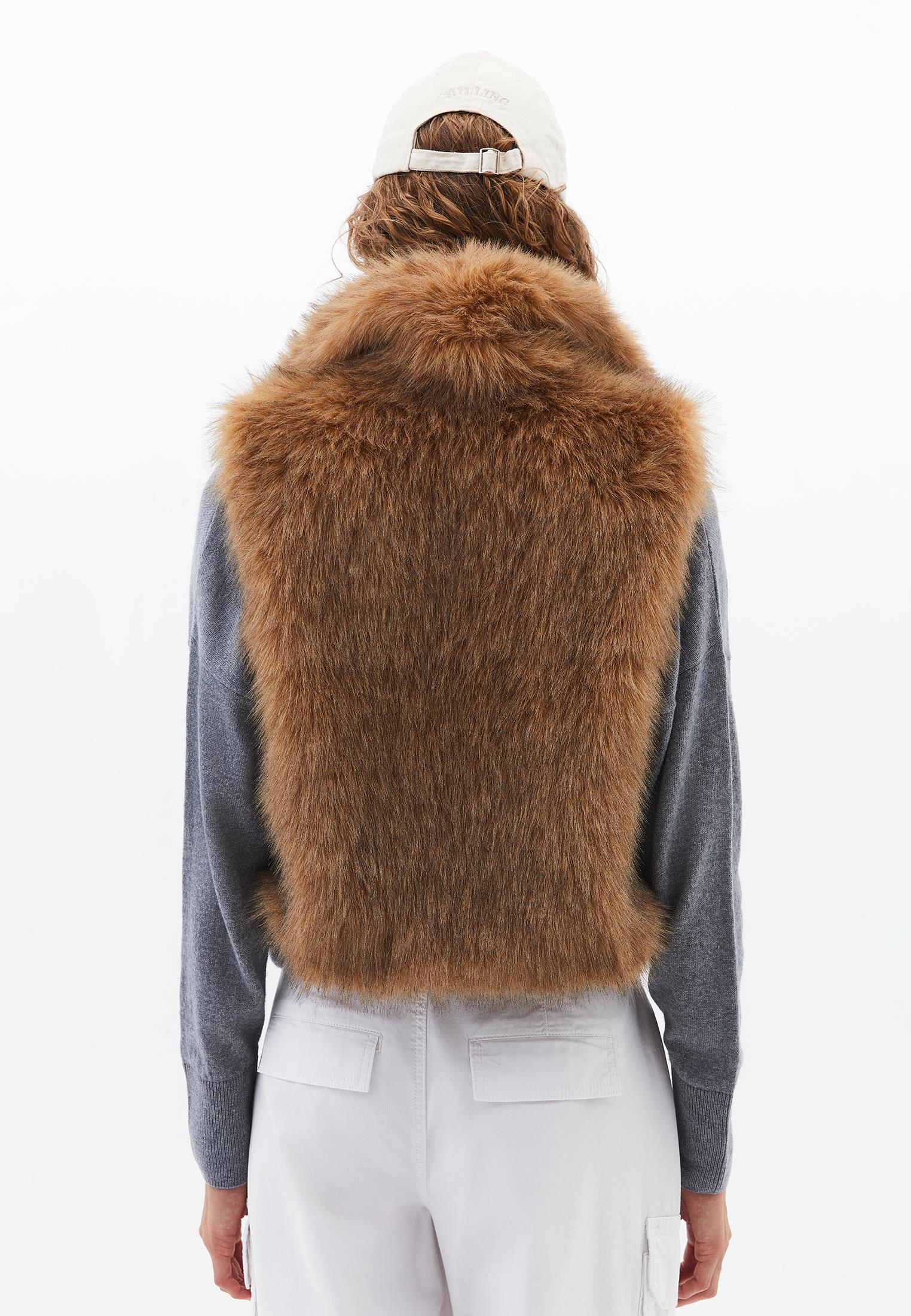 V Neck Faux Fur Vest - LARK