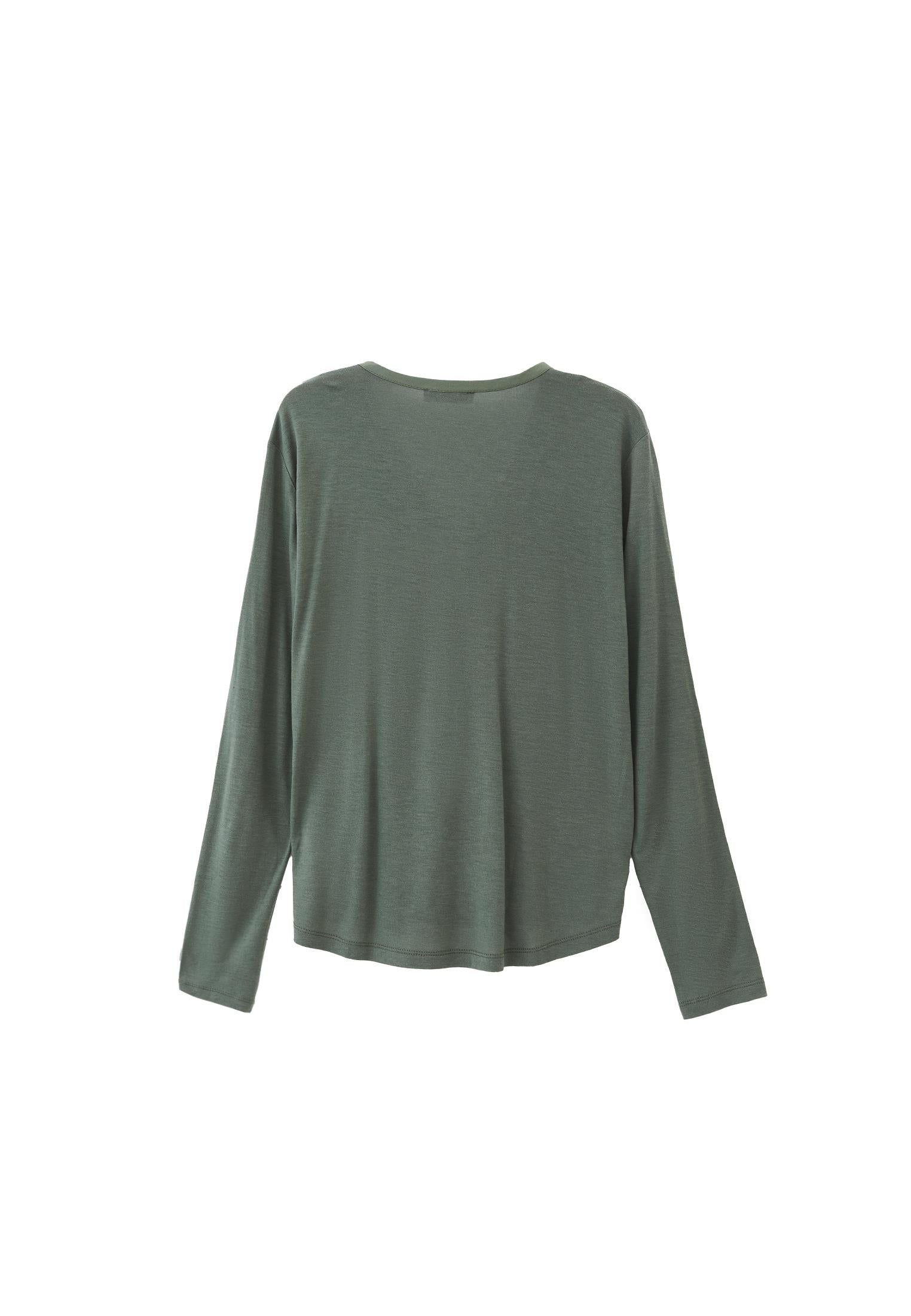V Neck Long Sleeve T Shirt - LAUREL WREATH