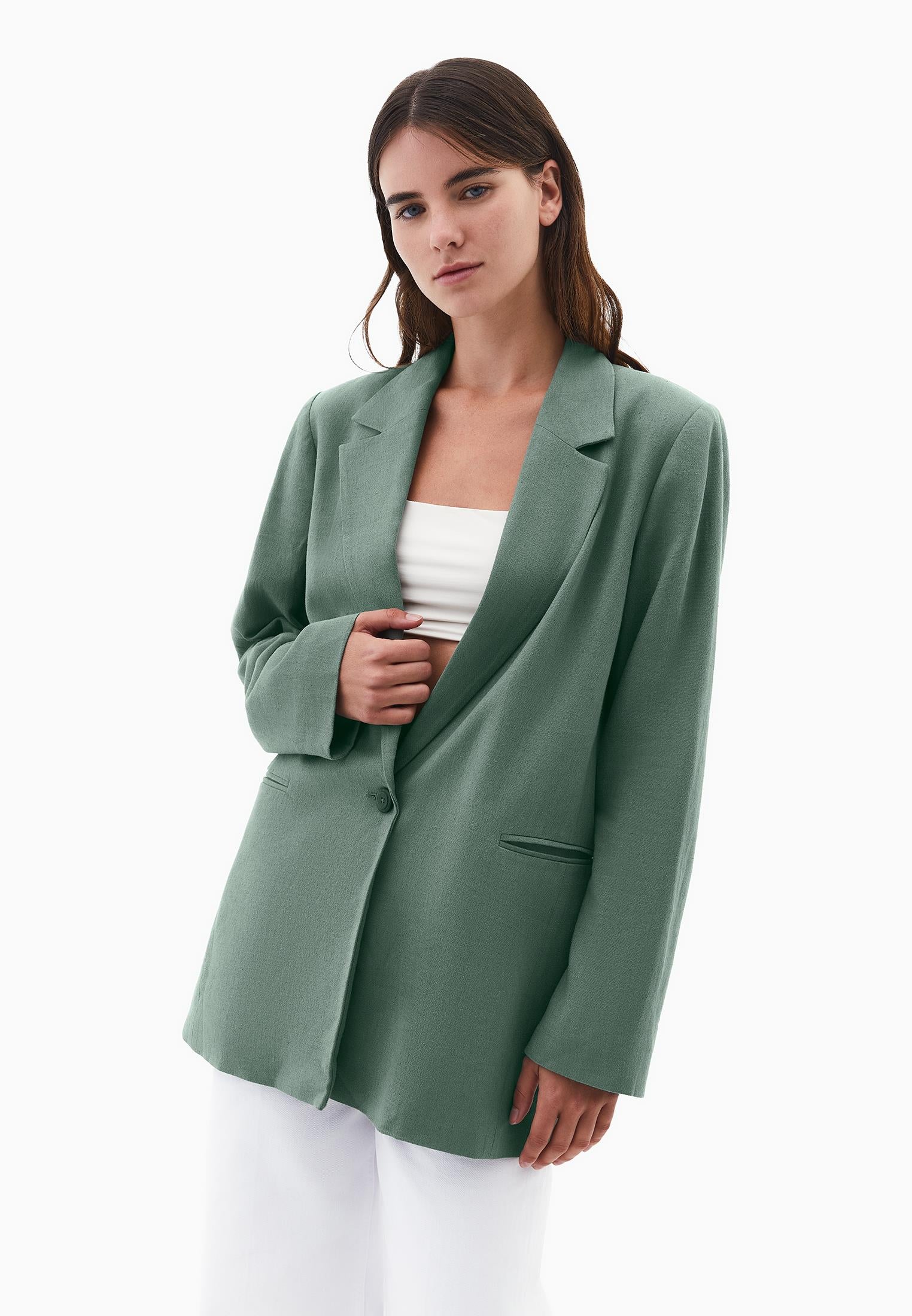 Blazer Jacket With Button Detail - LAUREL WREATH