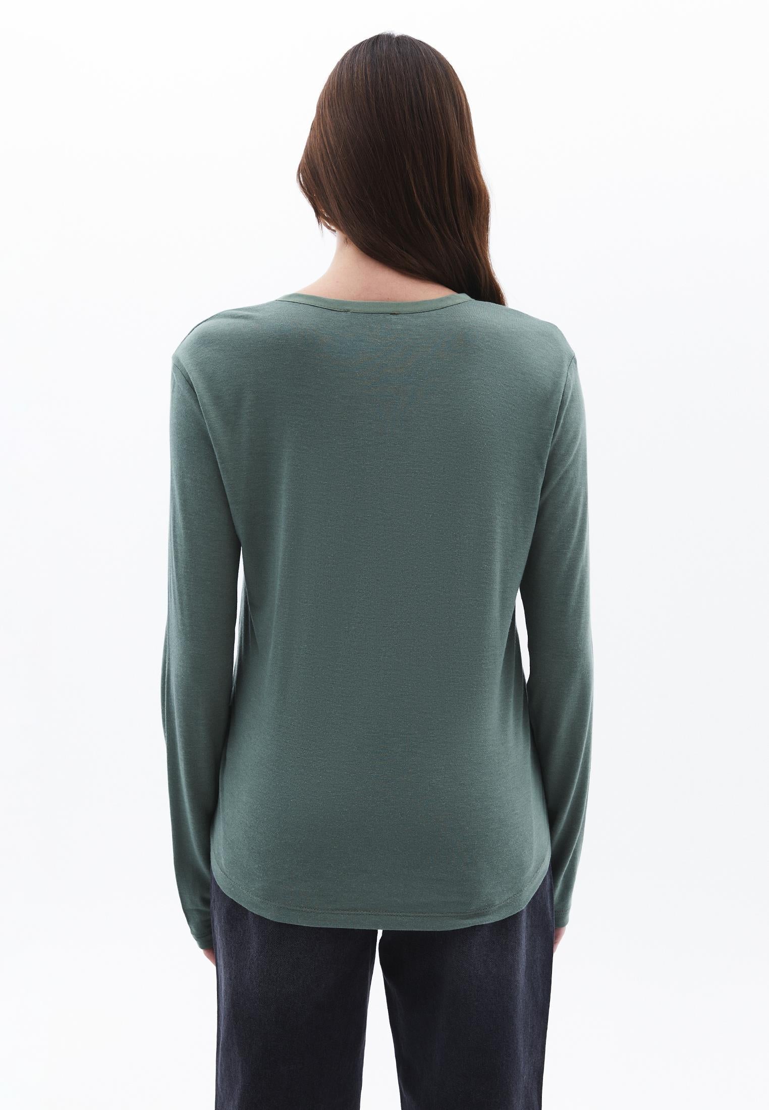 V Neck Long Sleeve T Shirt - LAUREL WREATH