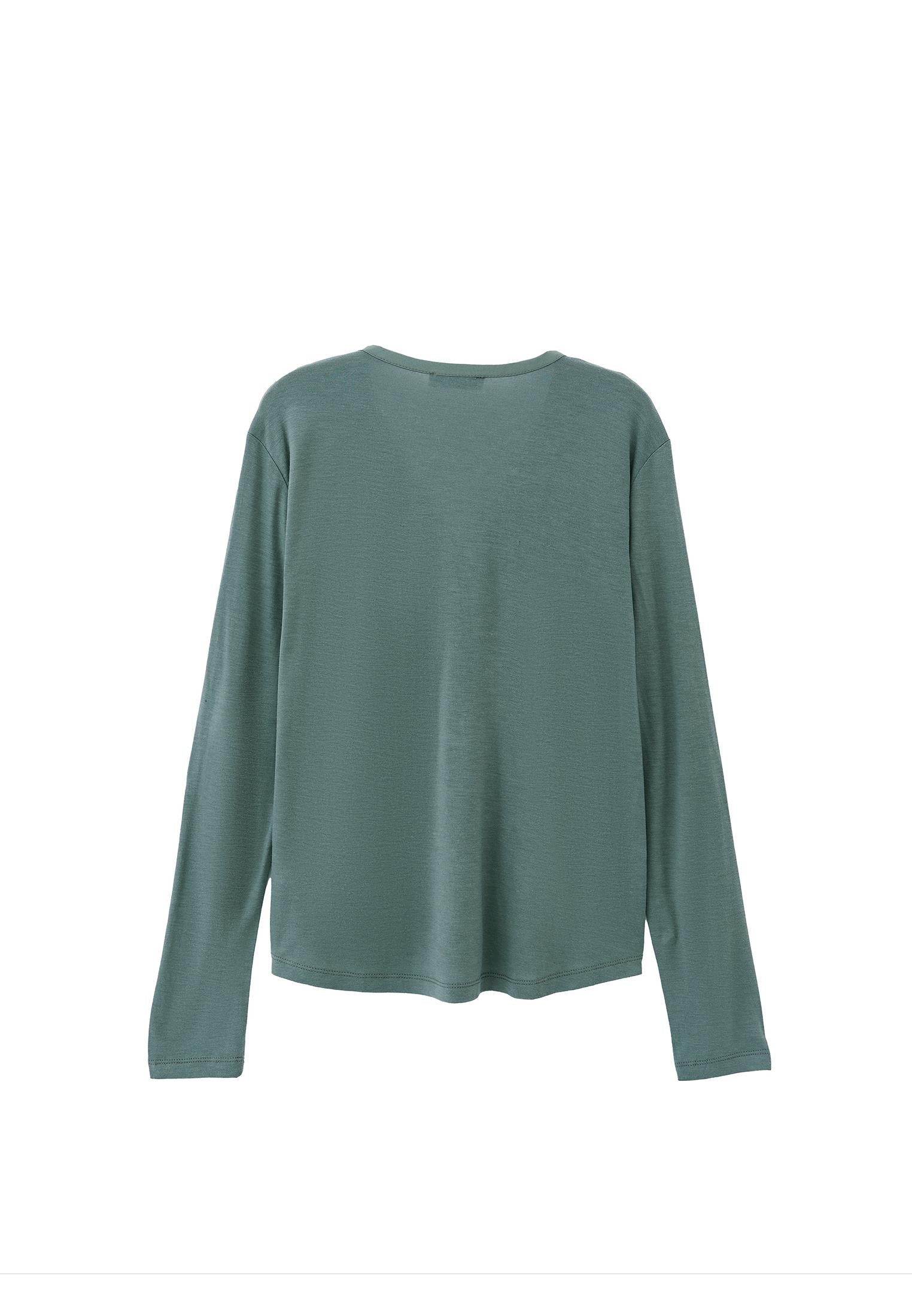 V Neck Long Sleeve T Shirt - LAUREL WREATH