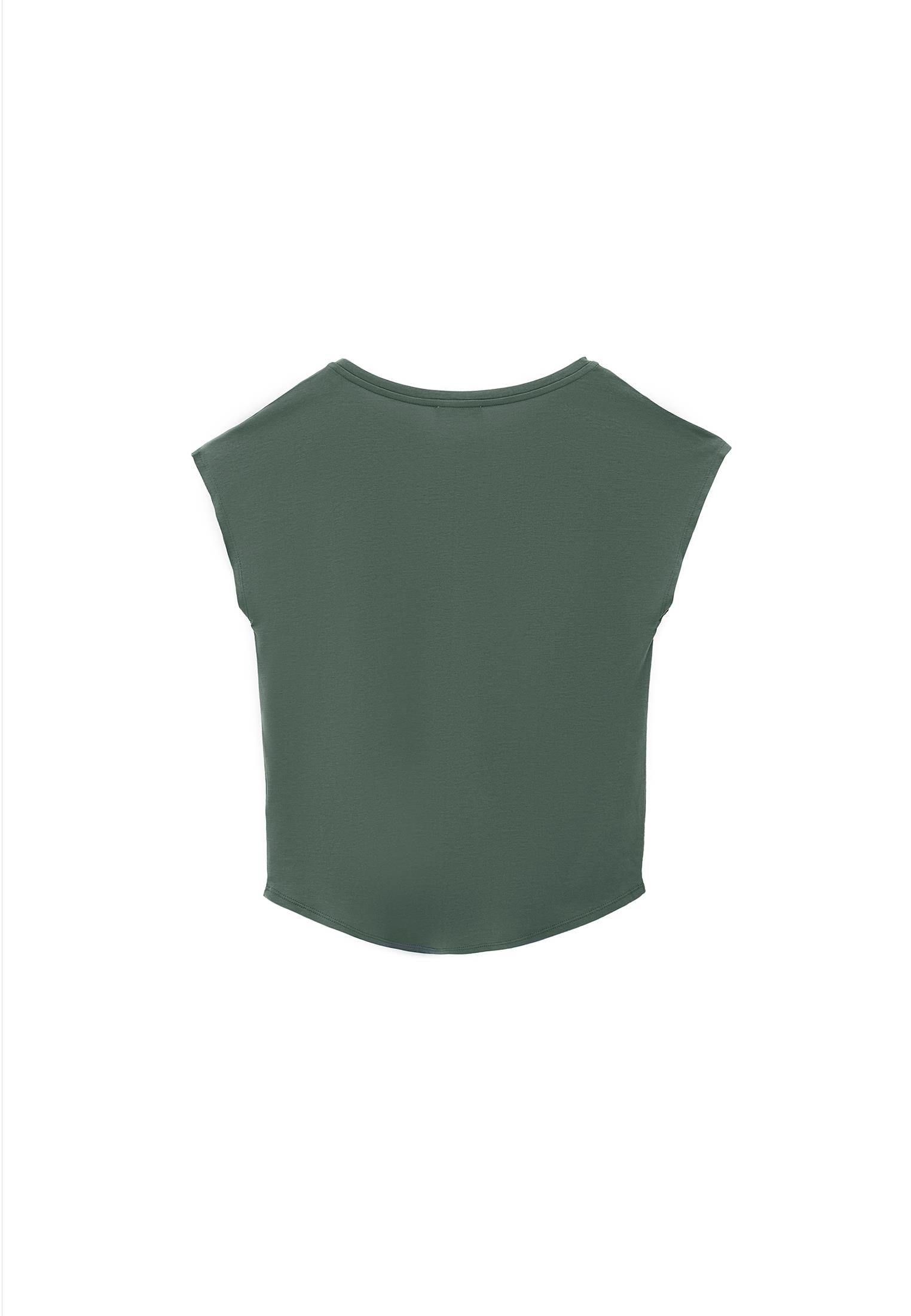 Boat Neck Loose Fit T-Shirt - LAUREL WREATH