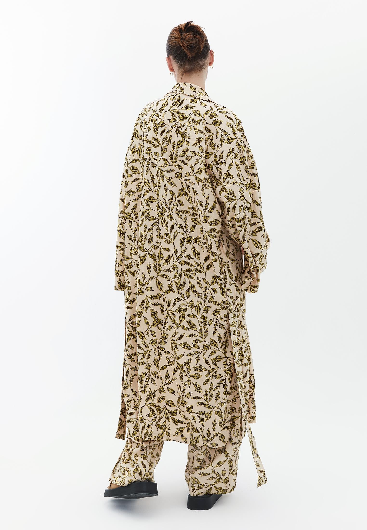 Belt Detailed Jacket - LEAF COMB