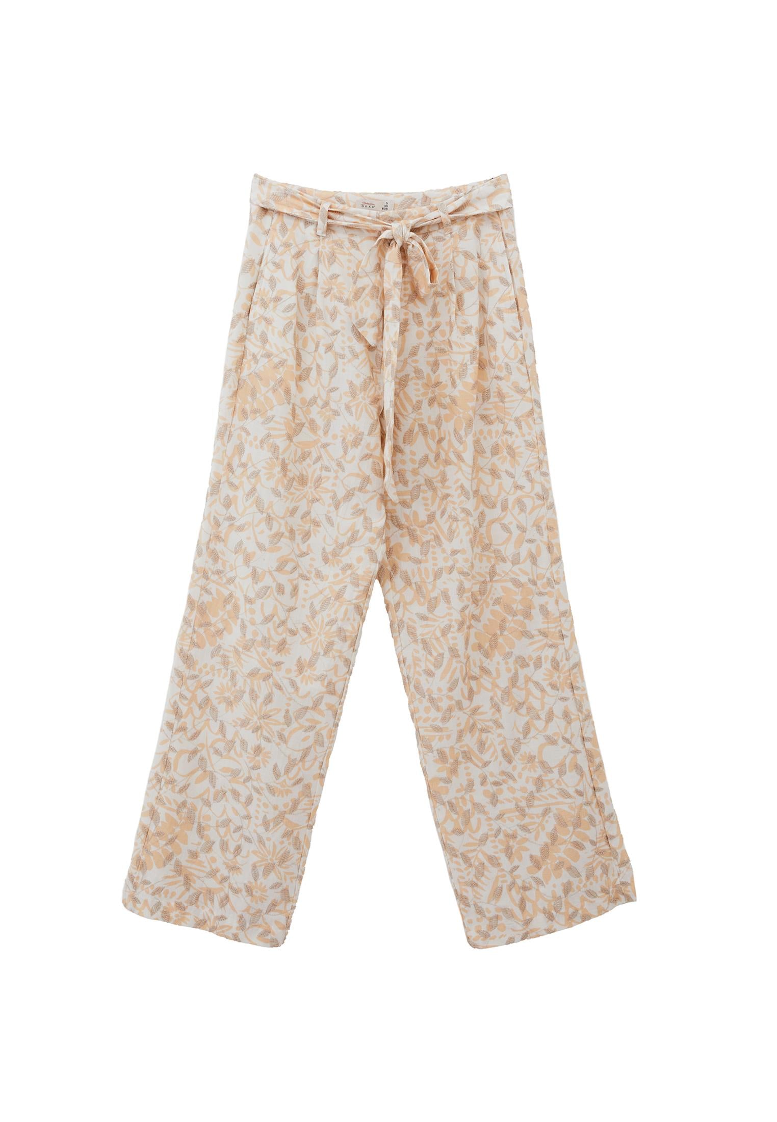Straight Leg Ultra High Waist Pants - LEAF COMB