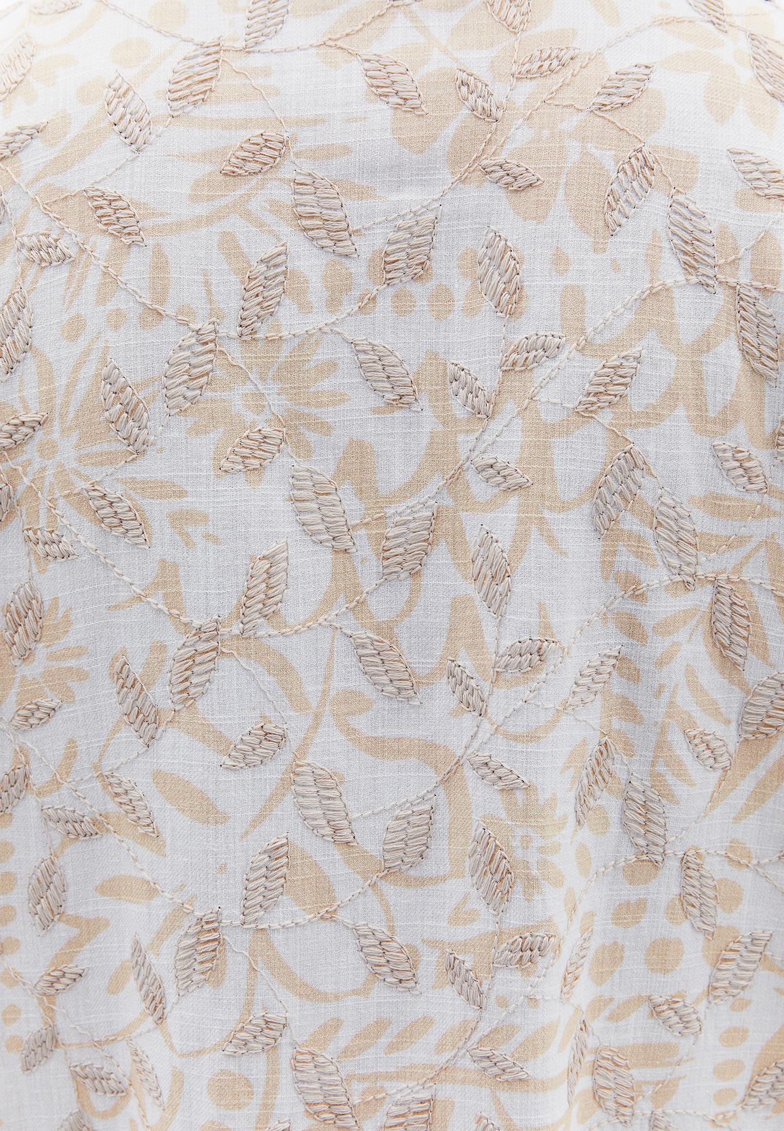Embroidered Buttoned Oversize Shirt - LEAF COMB